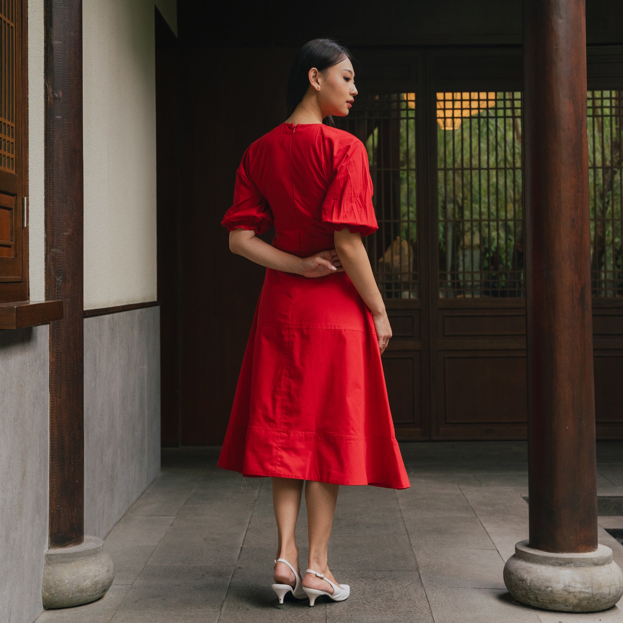Lolliestory Algae Cotton Midi Dress