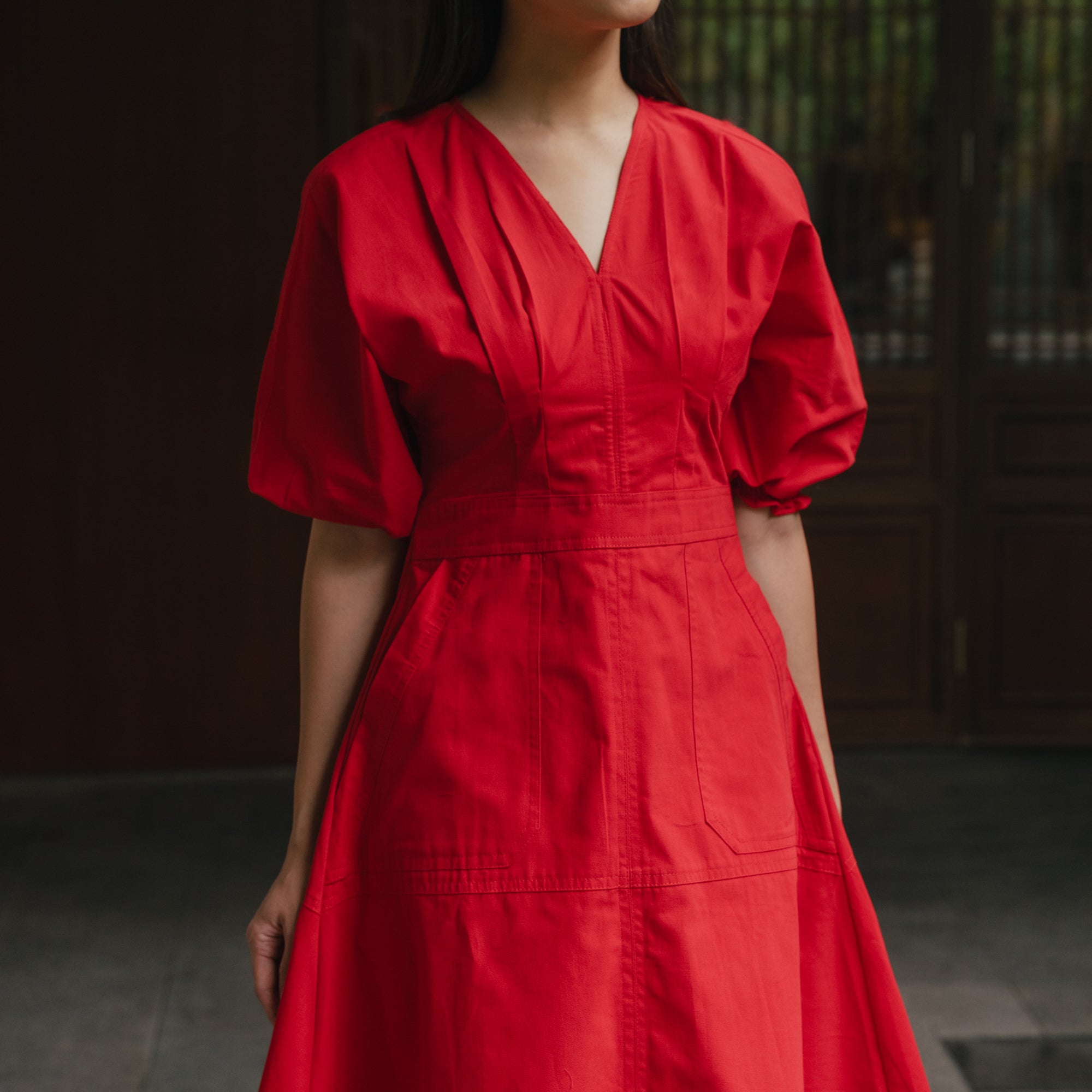 Lolliestory Algae Cotton Midi Dress
