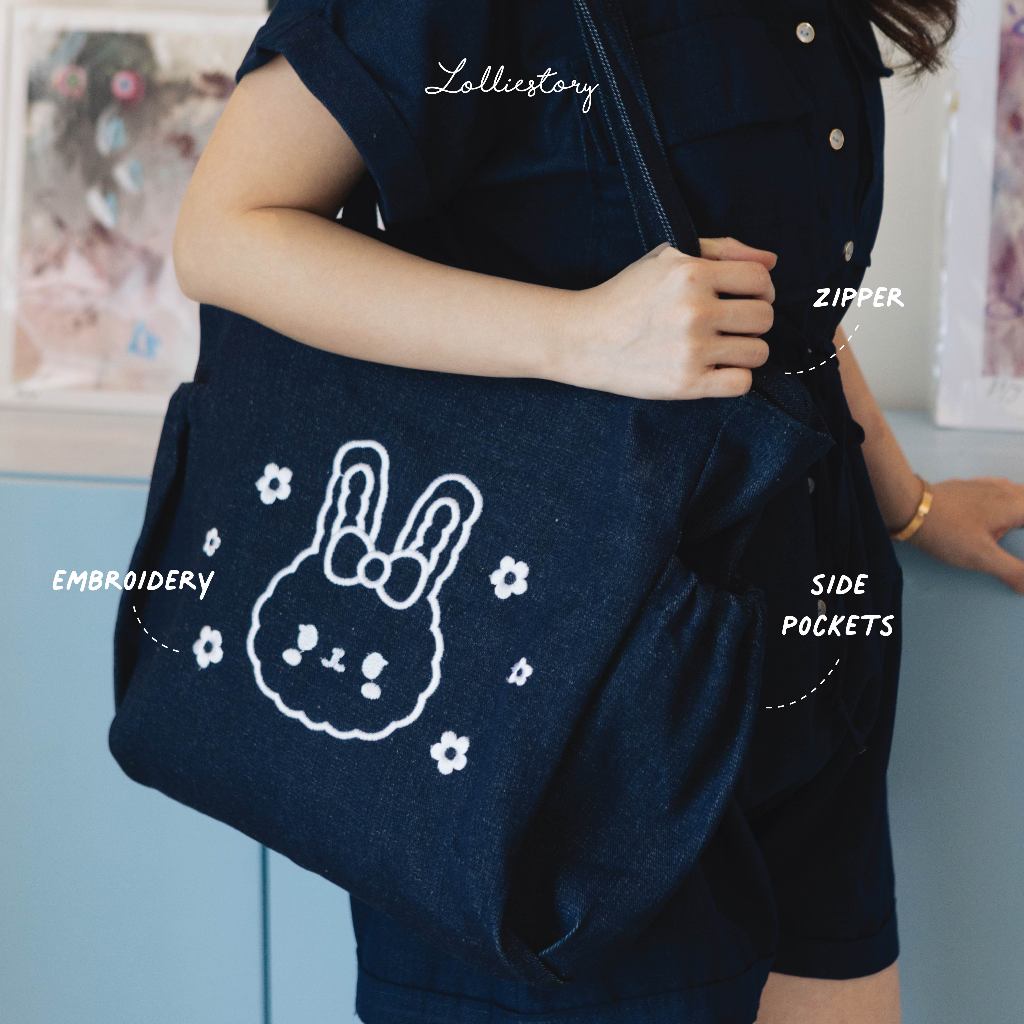Lolliestory Merchandise Denim Tote Bag
