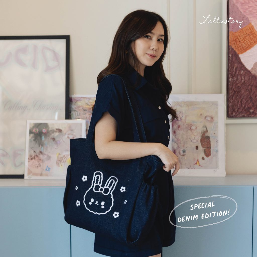 Lolliestory Merchandise Denim Tote Bag