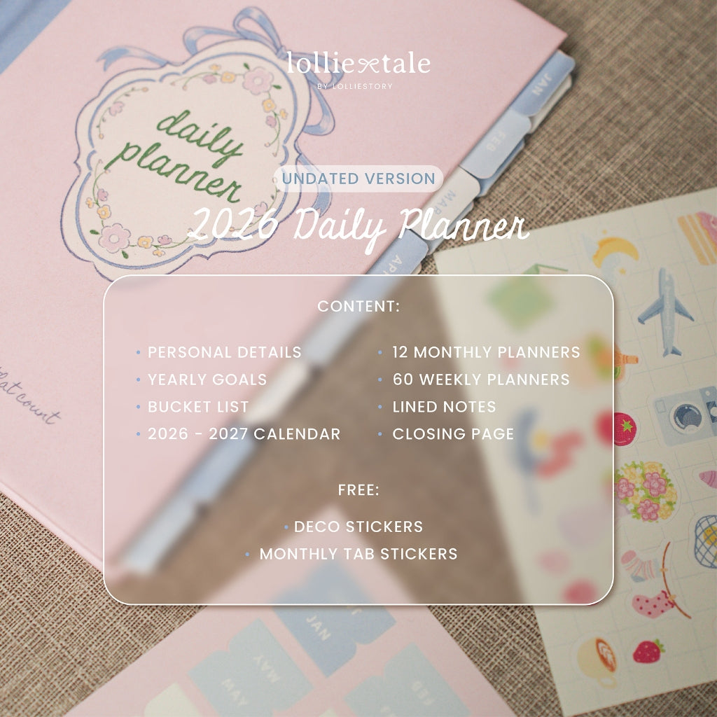 Lolliestory Merchandise 2026 Undated Daily Planner (A6 Size)