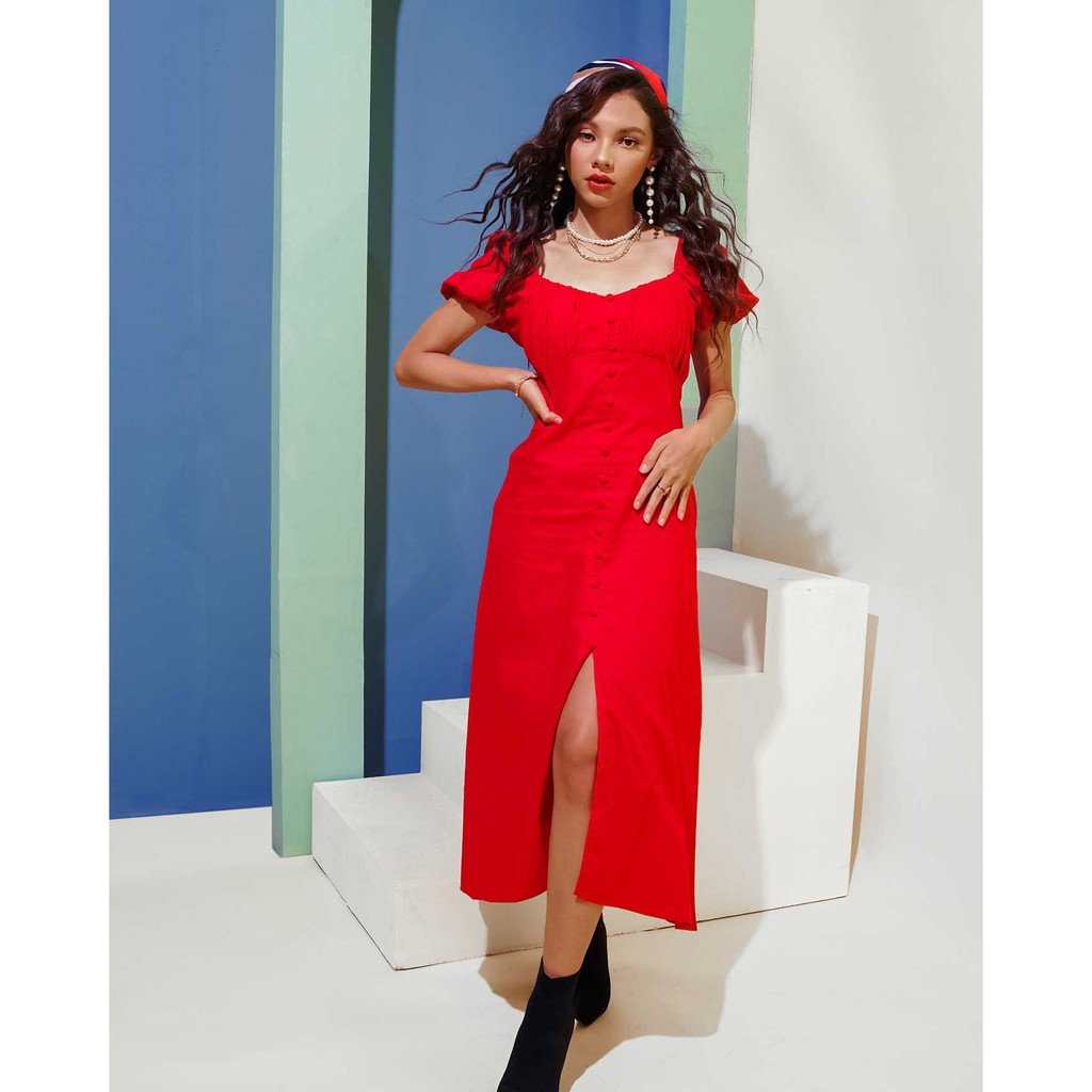 Lolliestory Ellea Slit Midi Dress