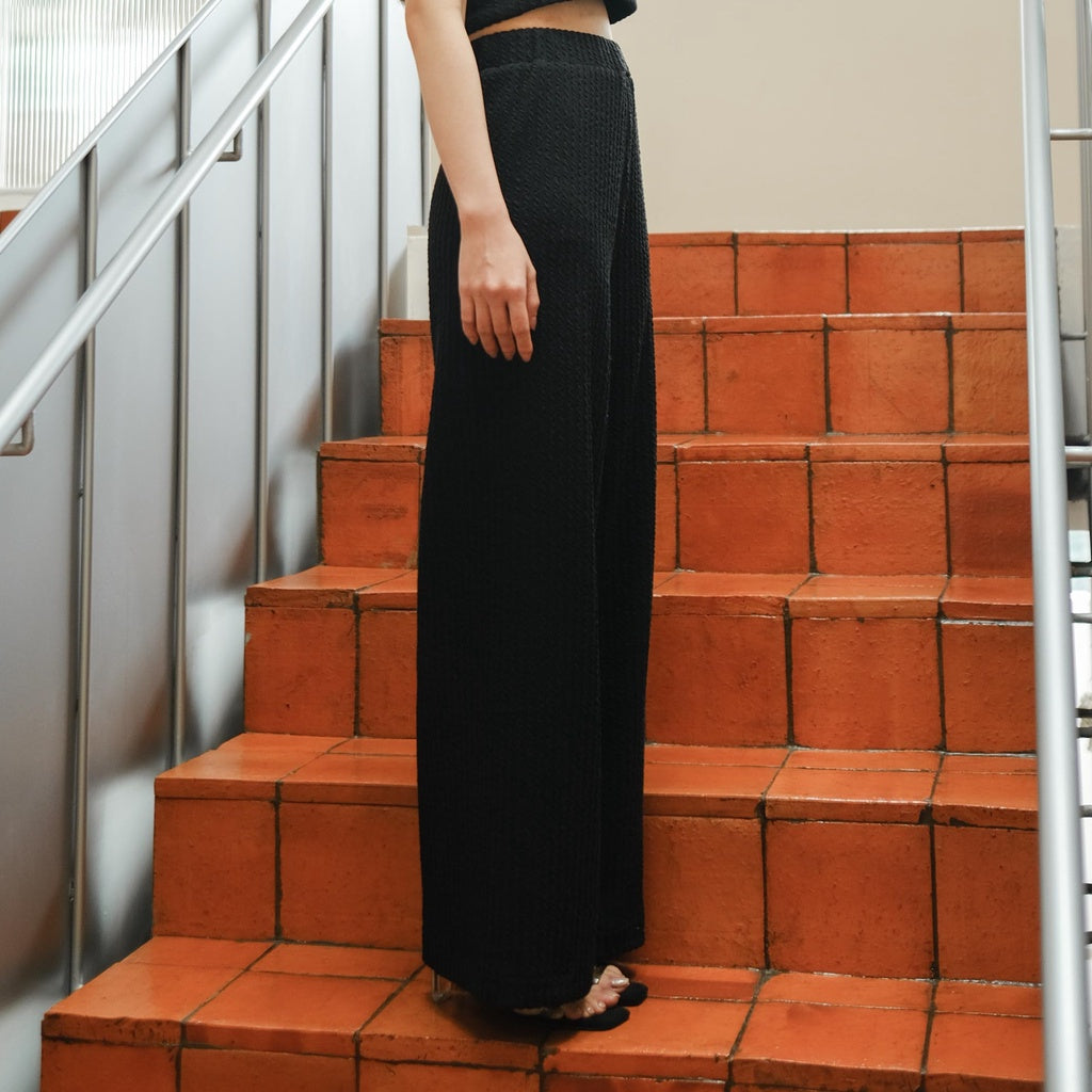 Lolliestory Noir Knit Loose Pants