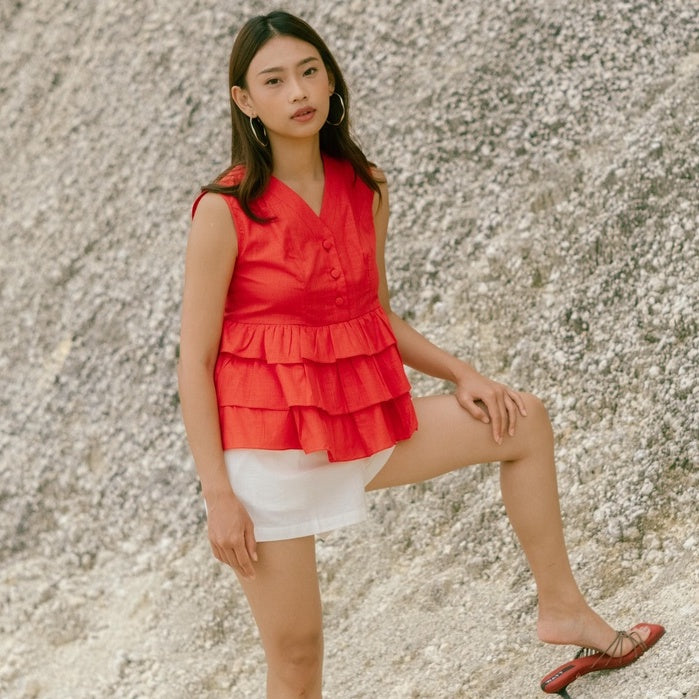 Lolliestory Carmie Cotton Peplum Top