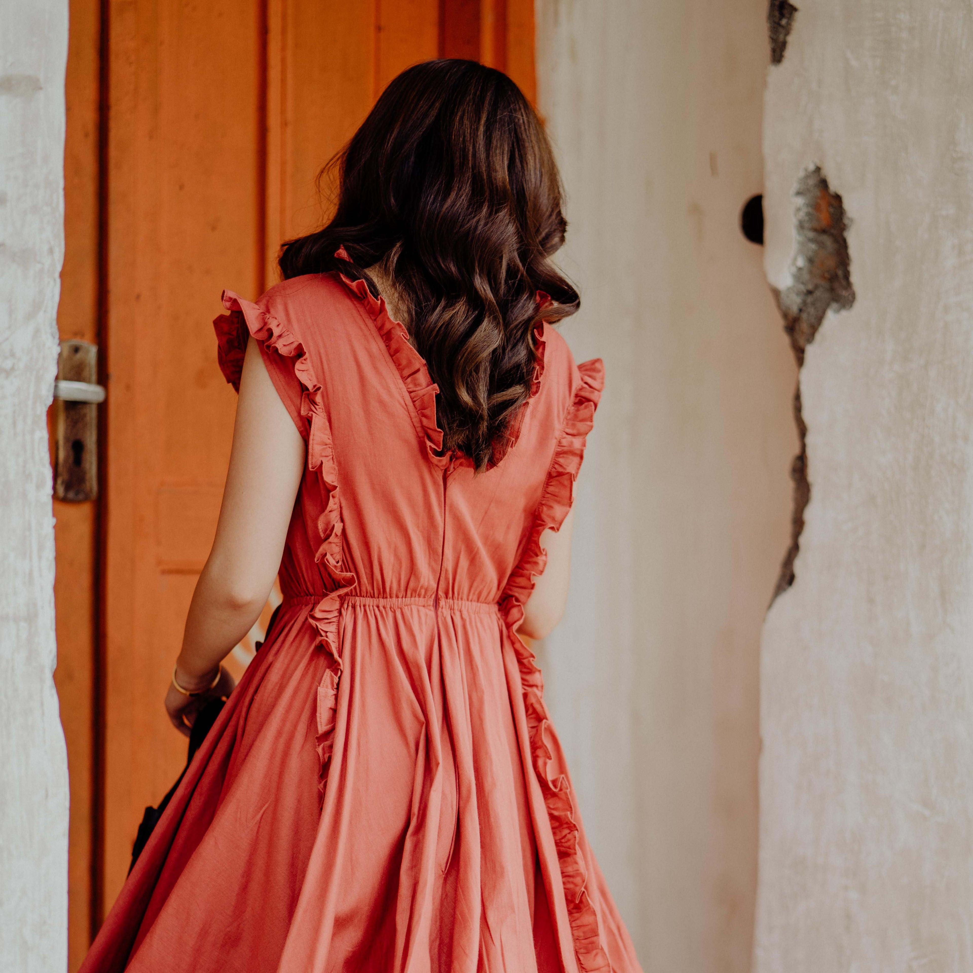 Shirley Cotton Ruffle Midi Dress - Lolliestory