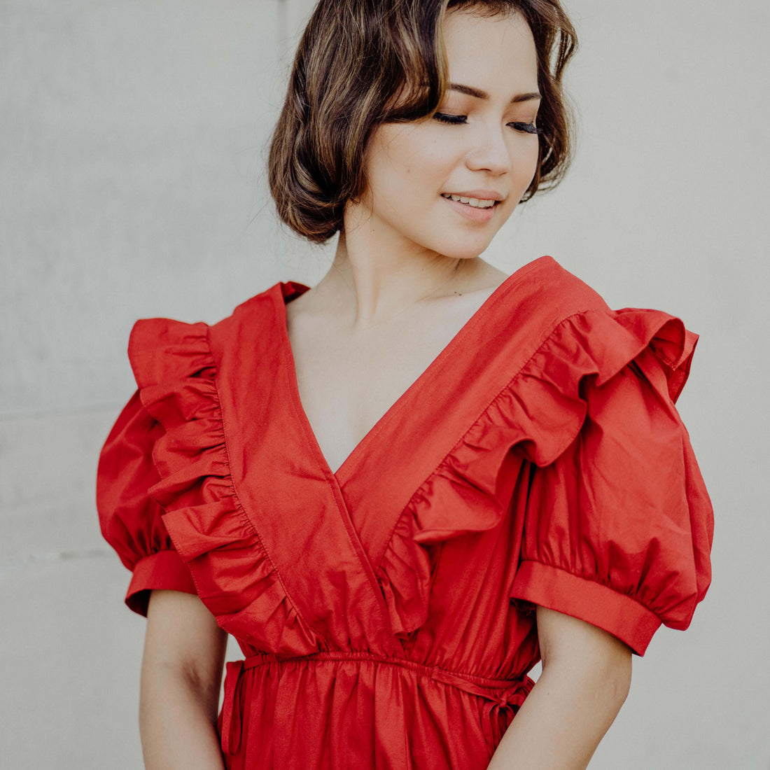 Lolliestory Thelma Ruffle Cotton Dress - Lolliestory