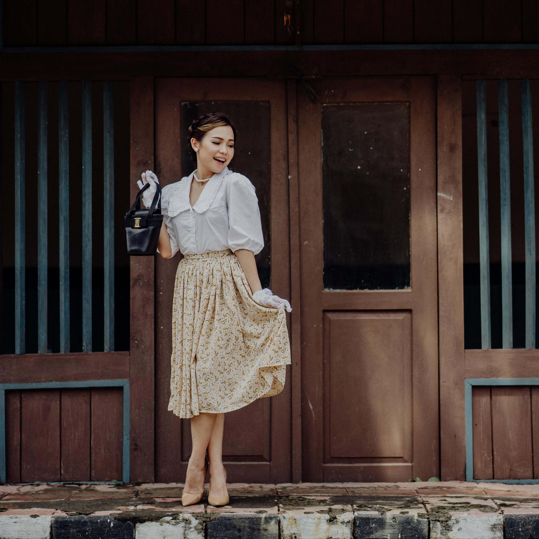 Terry Flare Midi Skirt - Lolliestory