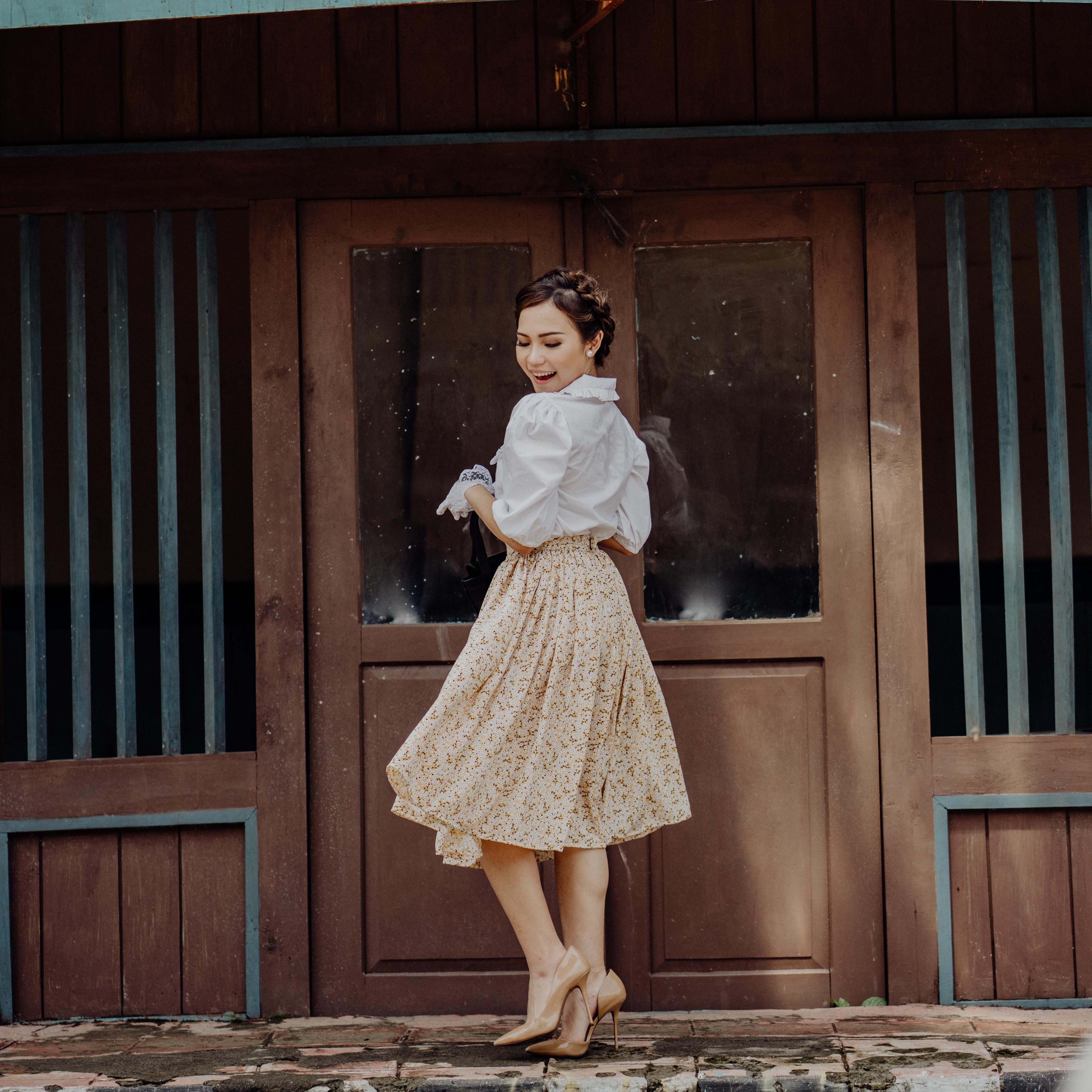 Terry Flare Midi Skirt - Lolliestory