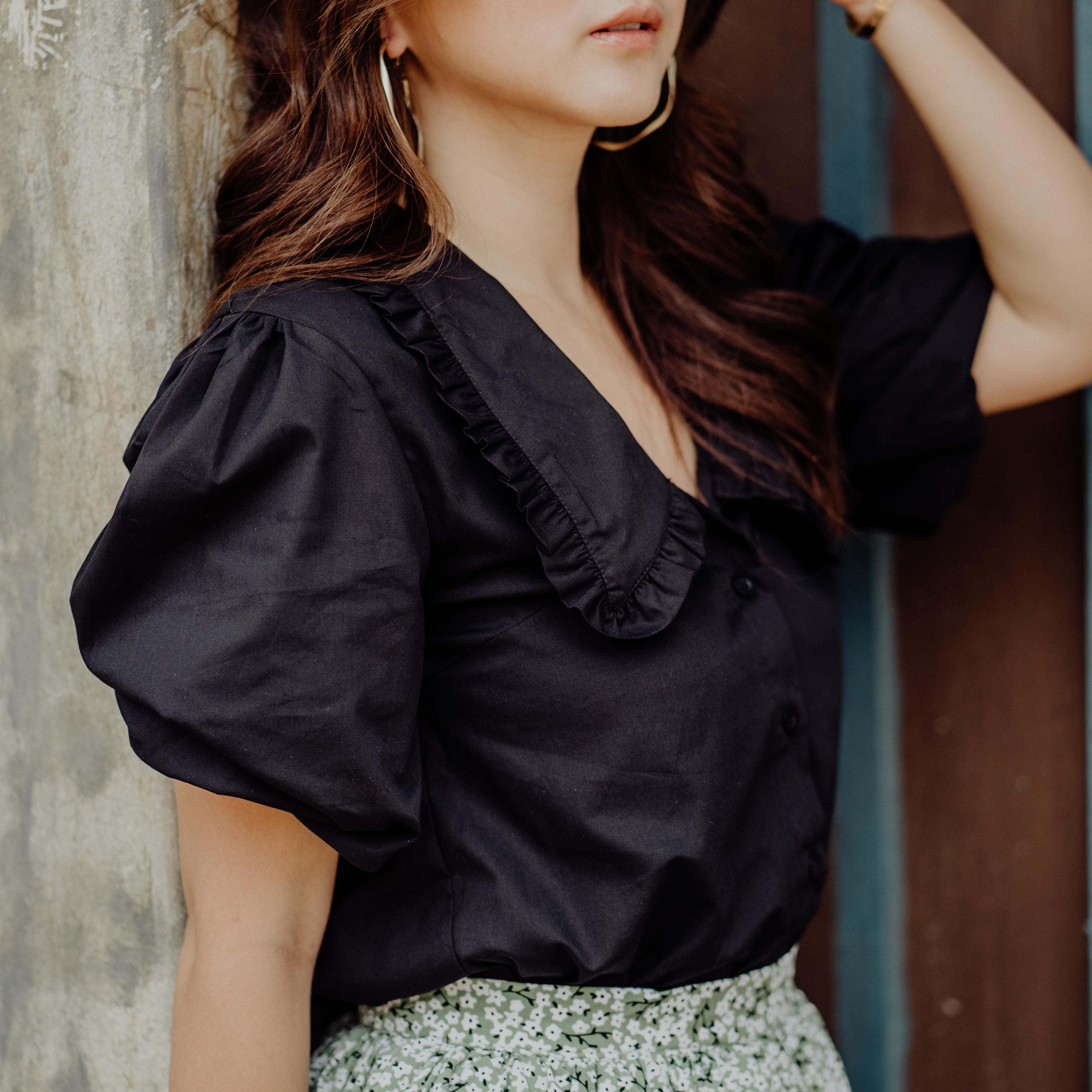 Lolliestory Nara Ruffled Collar Top - Lolliestory