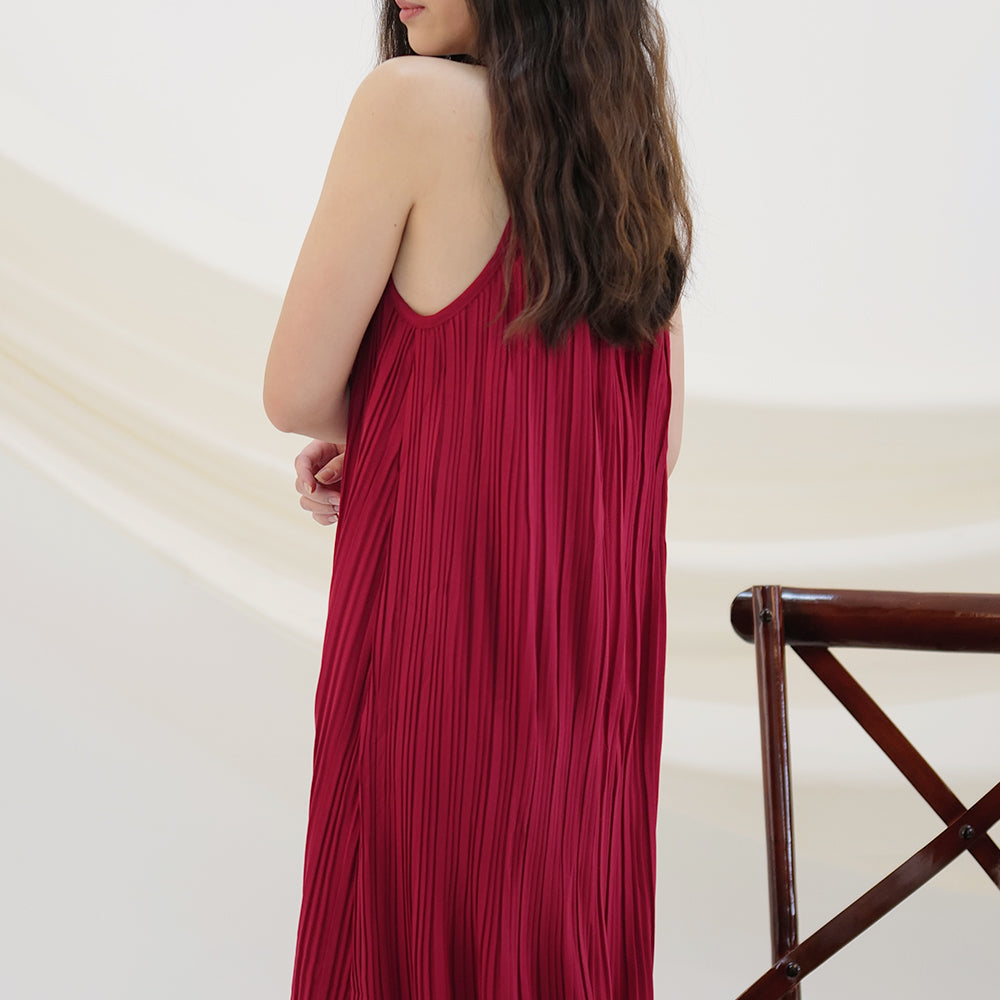 Adriella Pleated Midi Dress - Lolliestory