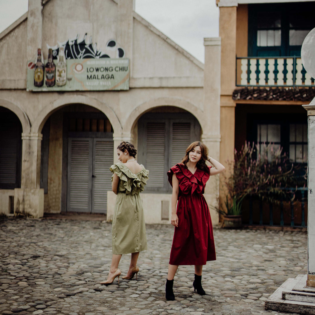 Lolliestory Cora Ruffle Midi Dress - Lolliestory