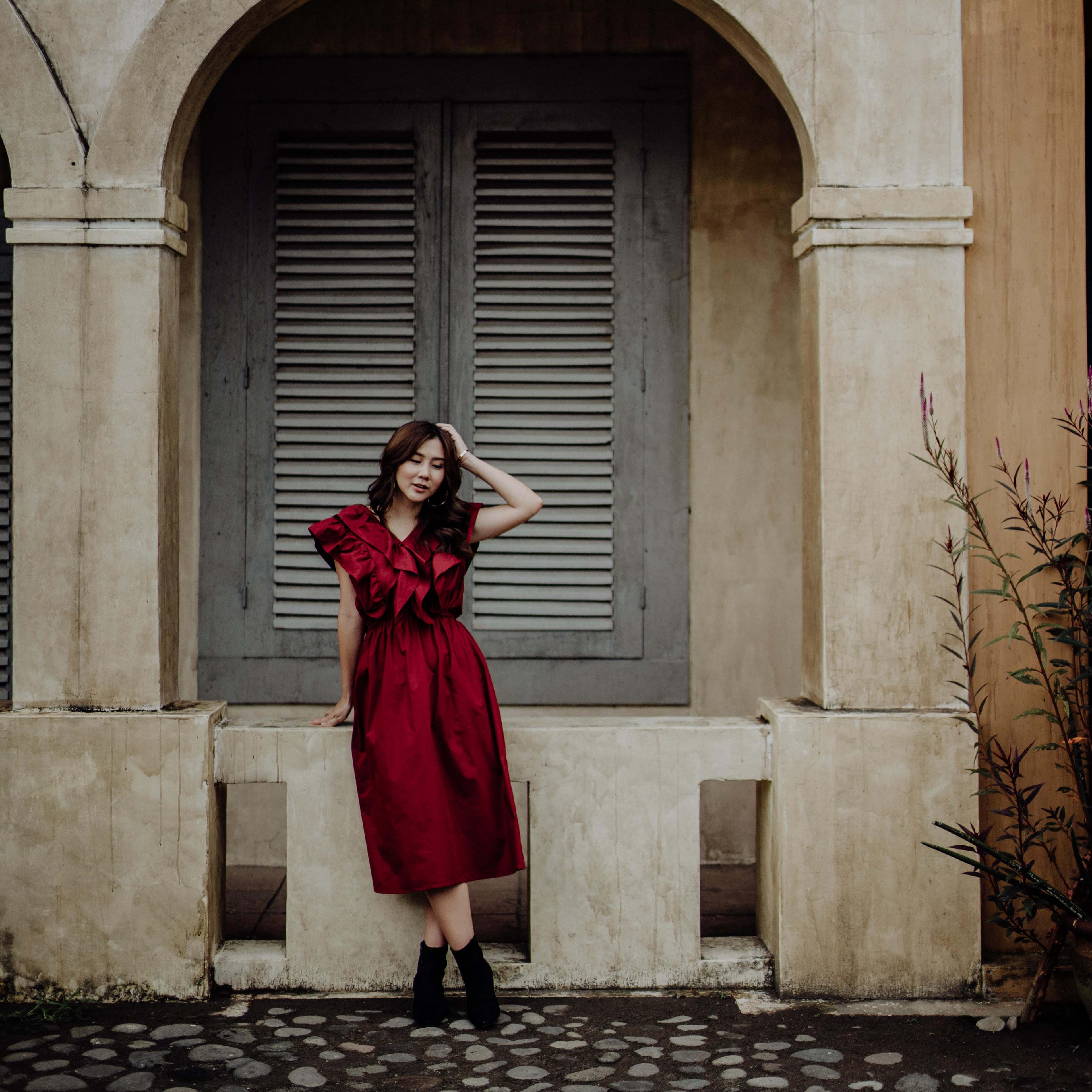 Lolliestory Cora Ruffle Midi Dress - Lolliestory