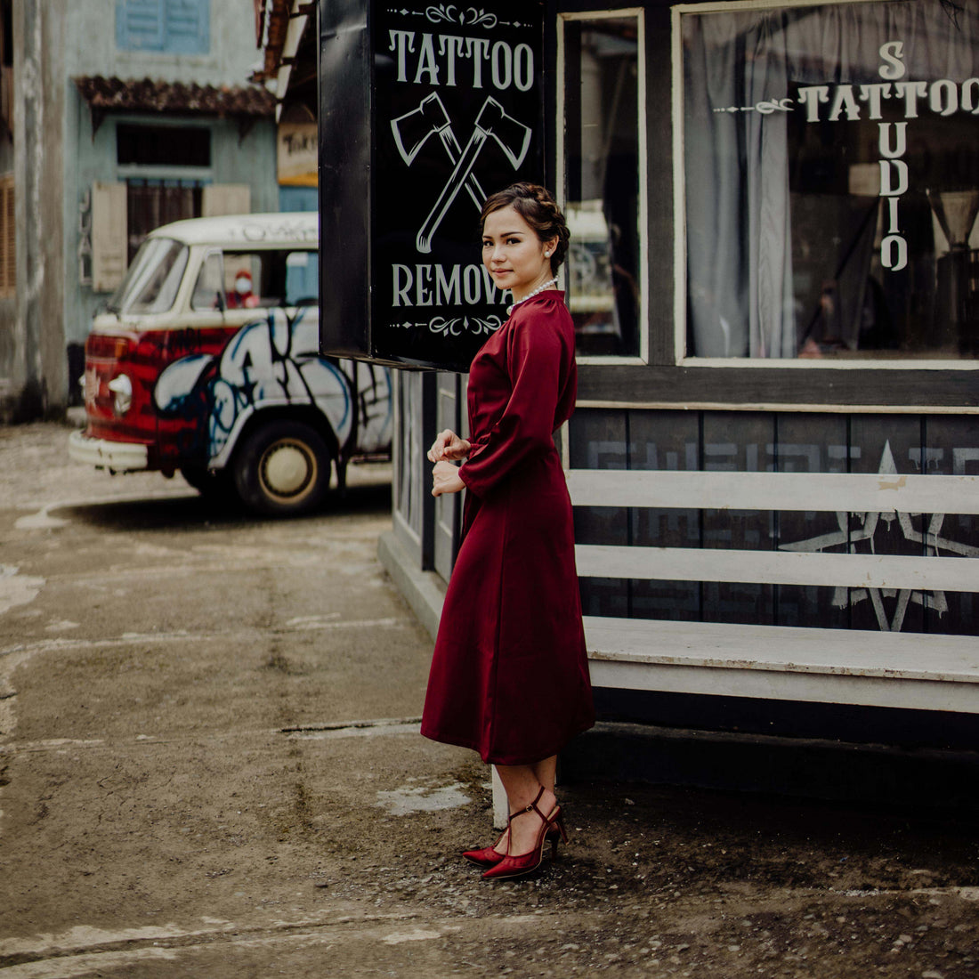 Lolliestory Alma Longsleeves Midi Dress - Lolliestory