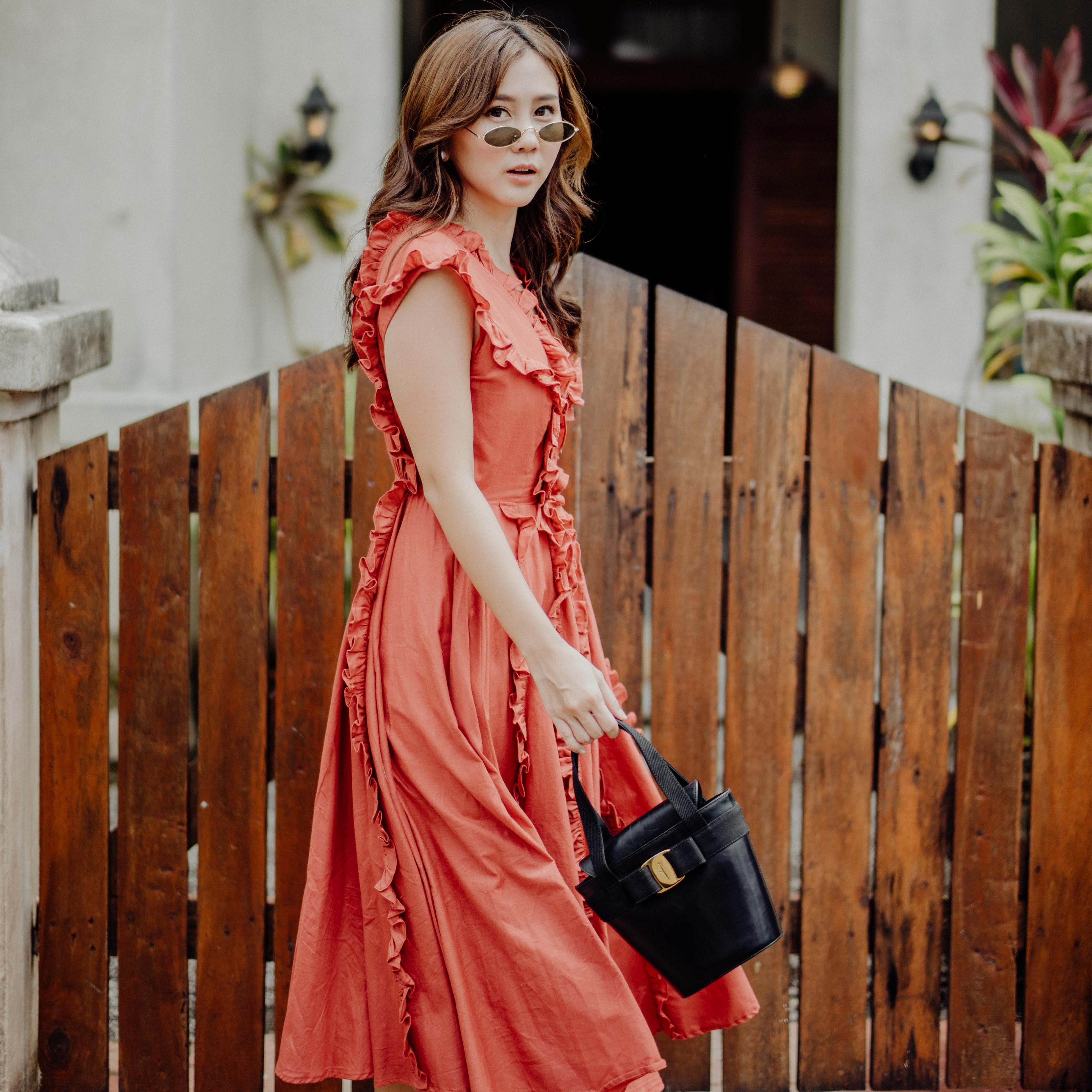 Shirley Cotton Ruffle Midi Dress - Lolliestory
