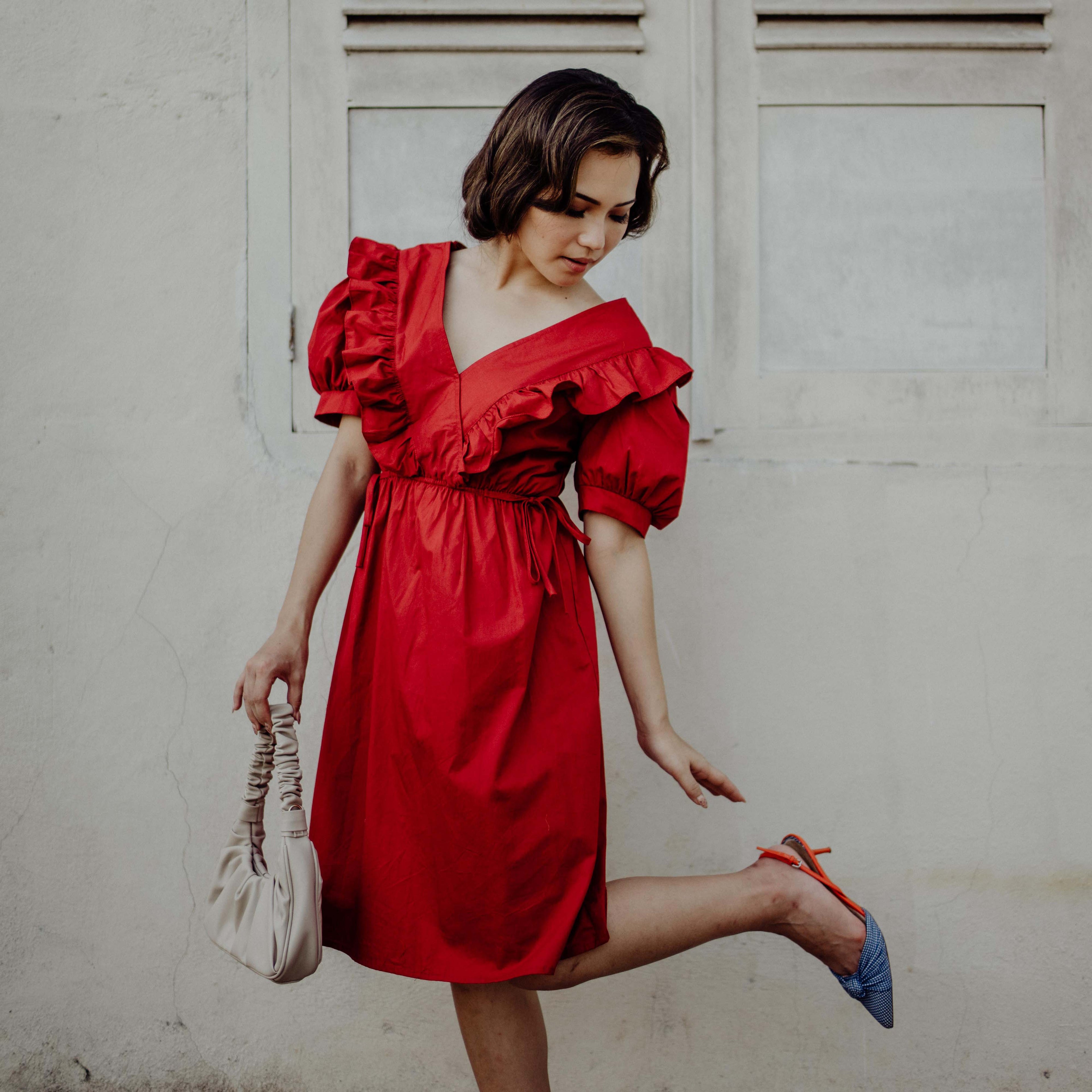 Lolliestory Thelma Ruffle Cotton Dress - Lolliestory