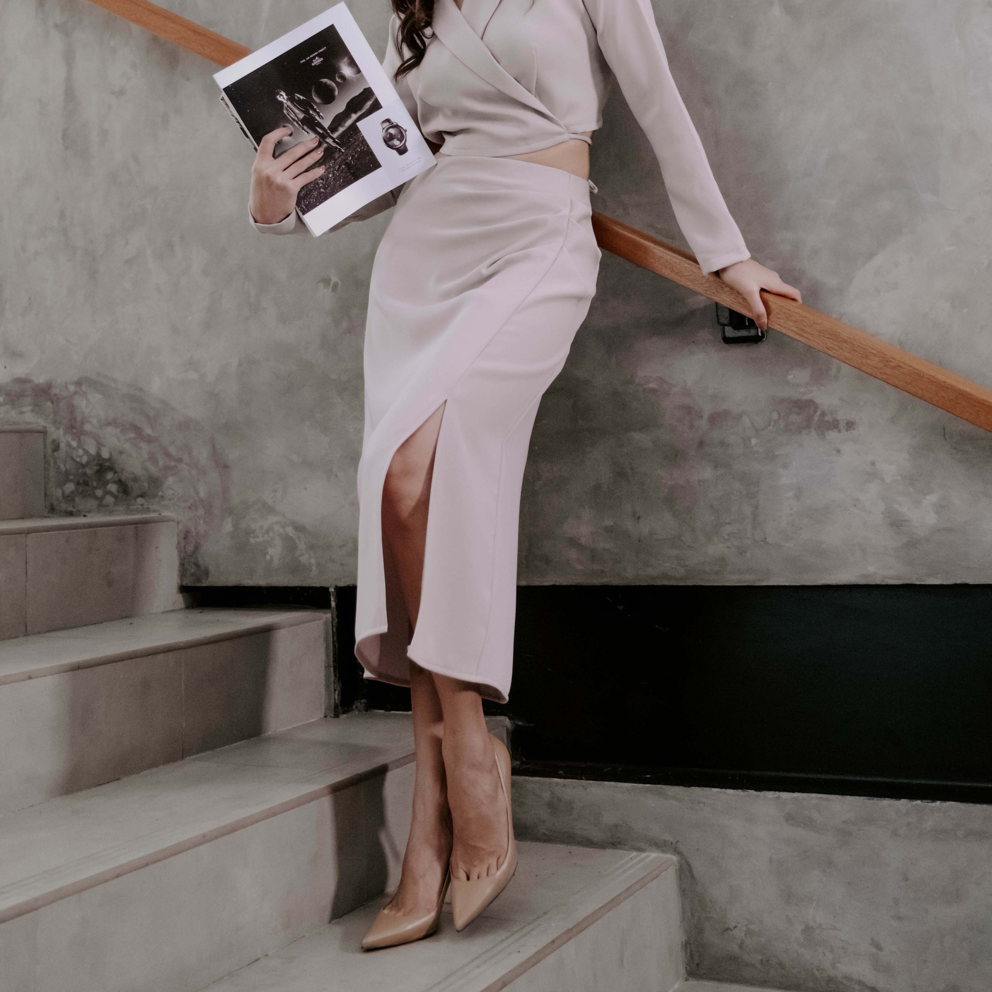 Lolliestory Joel Drapped Slit Skirt