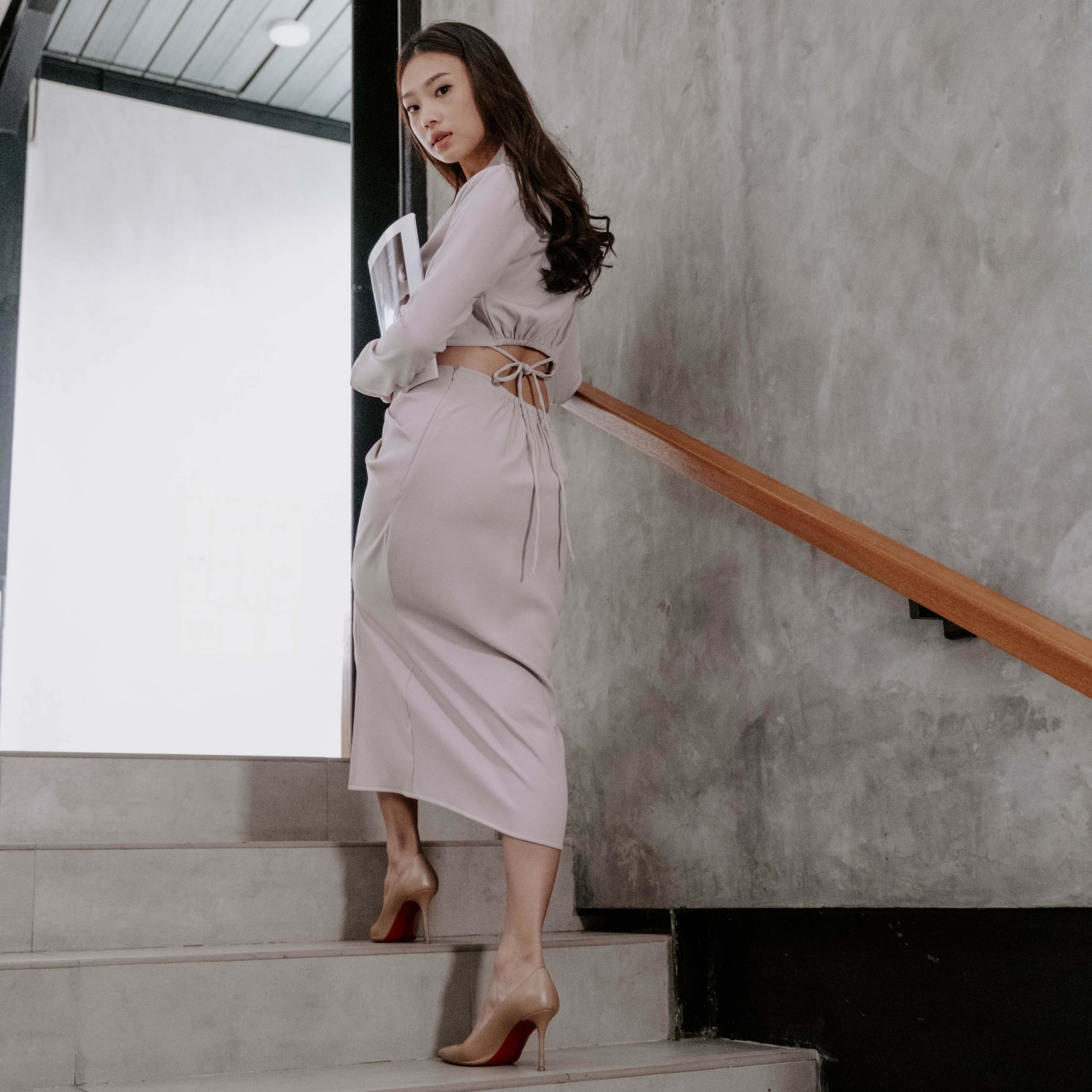 Lolliestory Joel Drapped Slit Skirt