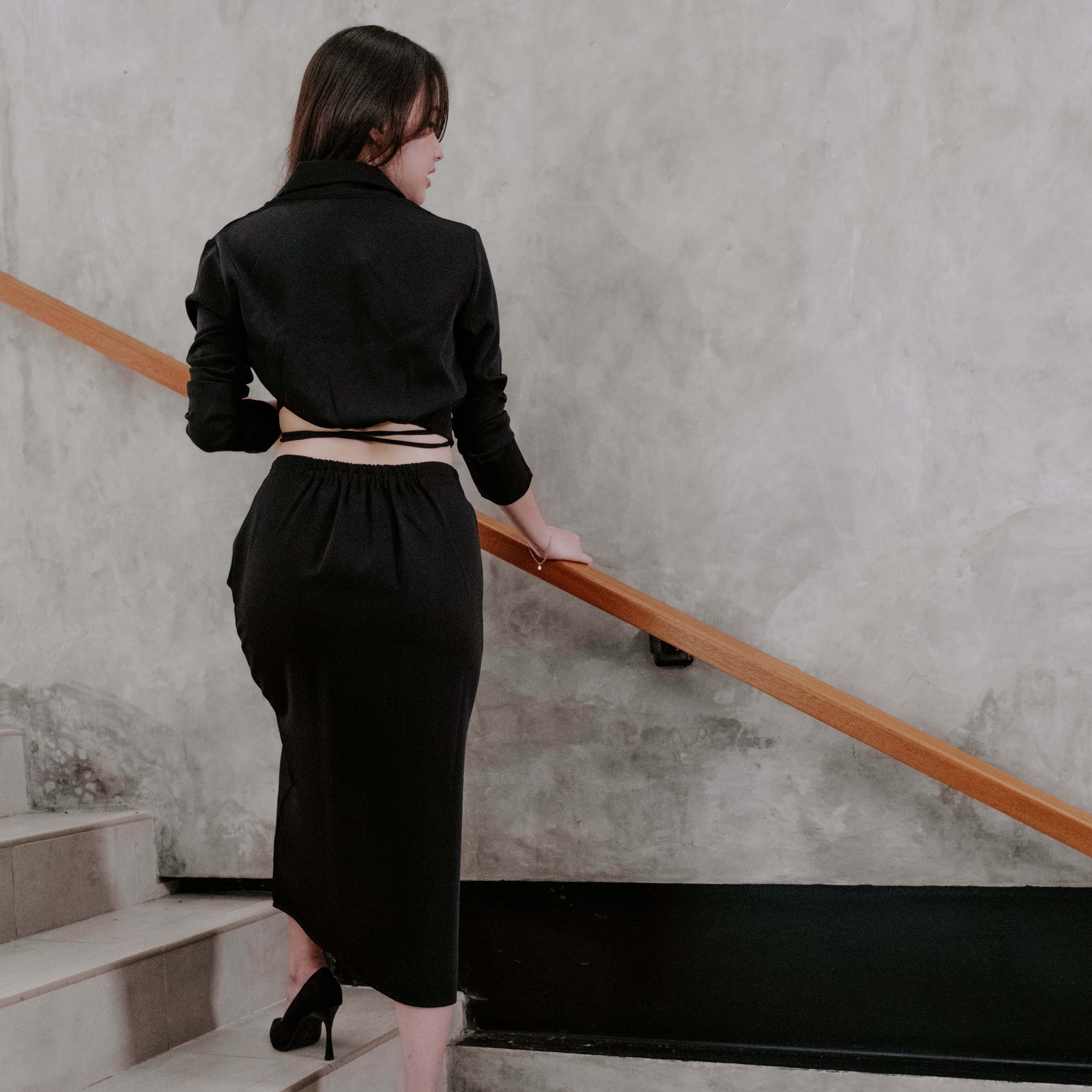 Lolliestory Joel Drapped Slit Skirt
