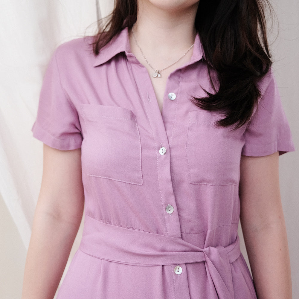 Heather Simple Midi Dress - Lolliestory