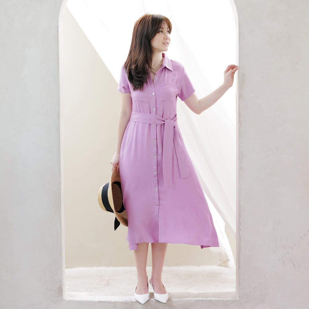 Heather Simple Midi Dress - Lolliestory