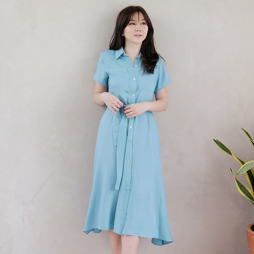 Heather Simple Midi Dress - Lolliestory