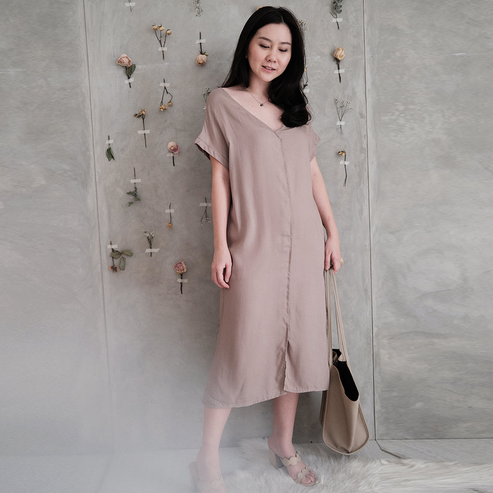 Helaine Simple Midi Dress - Lolliestory
