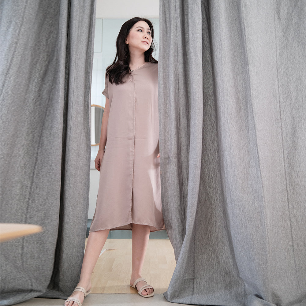 Helaine Simple Midi Dress - Lolliestory