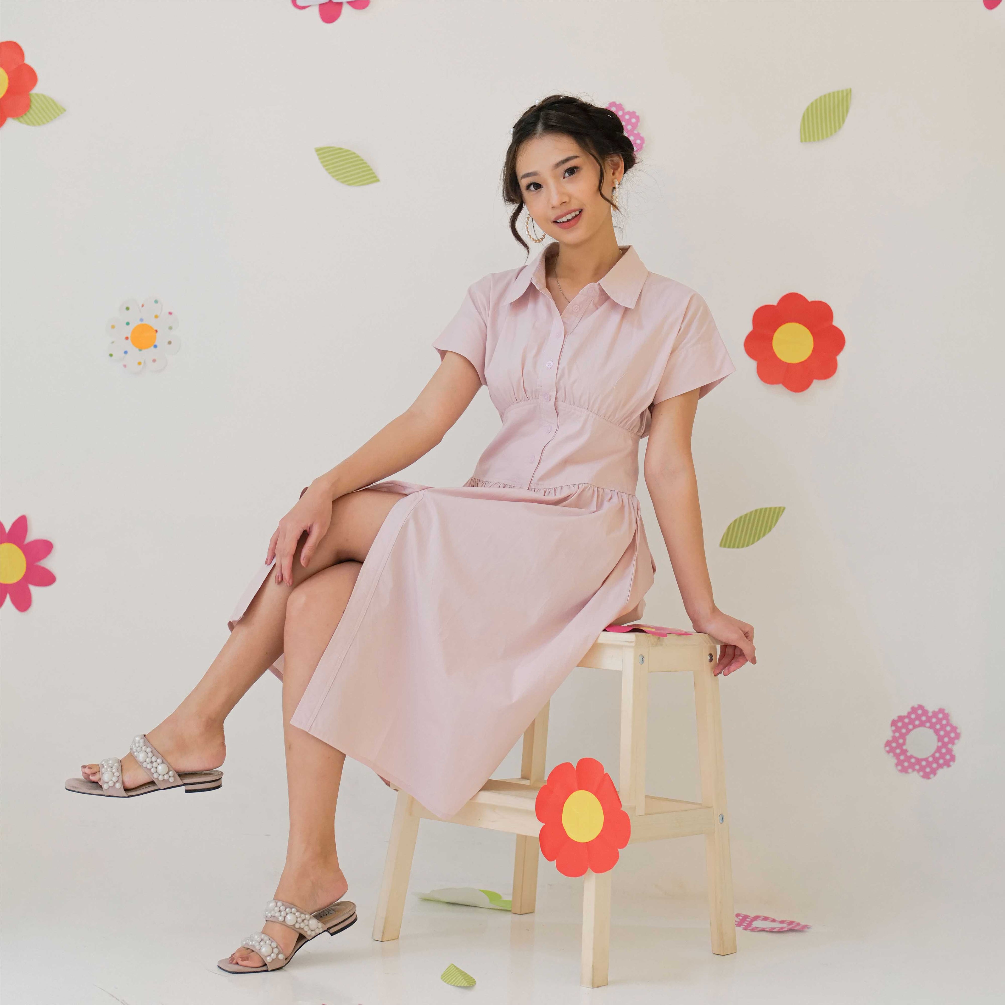 Lolliestory Kalyn Simple Midi Dress