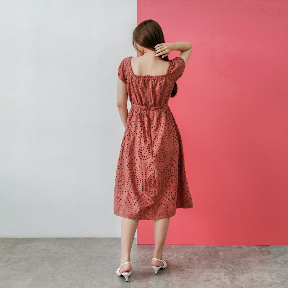 Lolliestory Rivka Embroidery Midi Dress