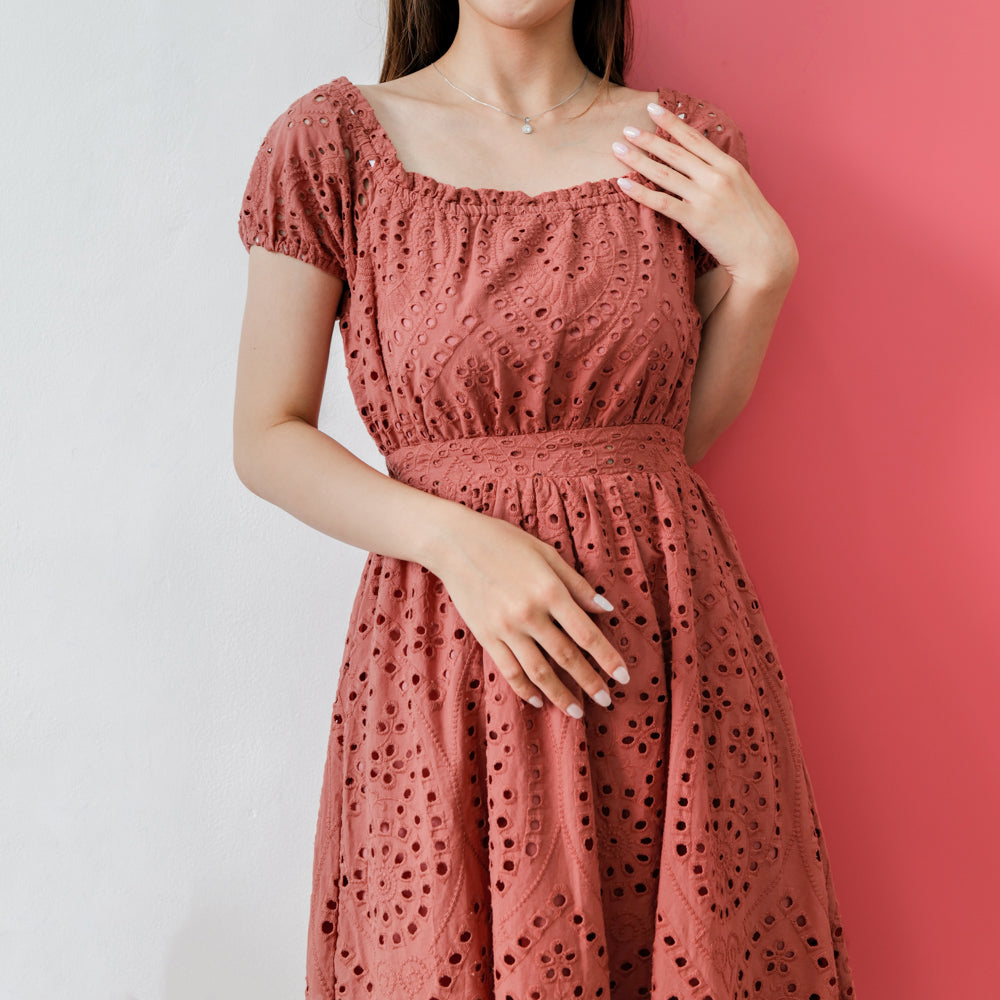 Lolliestory Rivka Embroidery Midi Dress