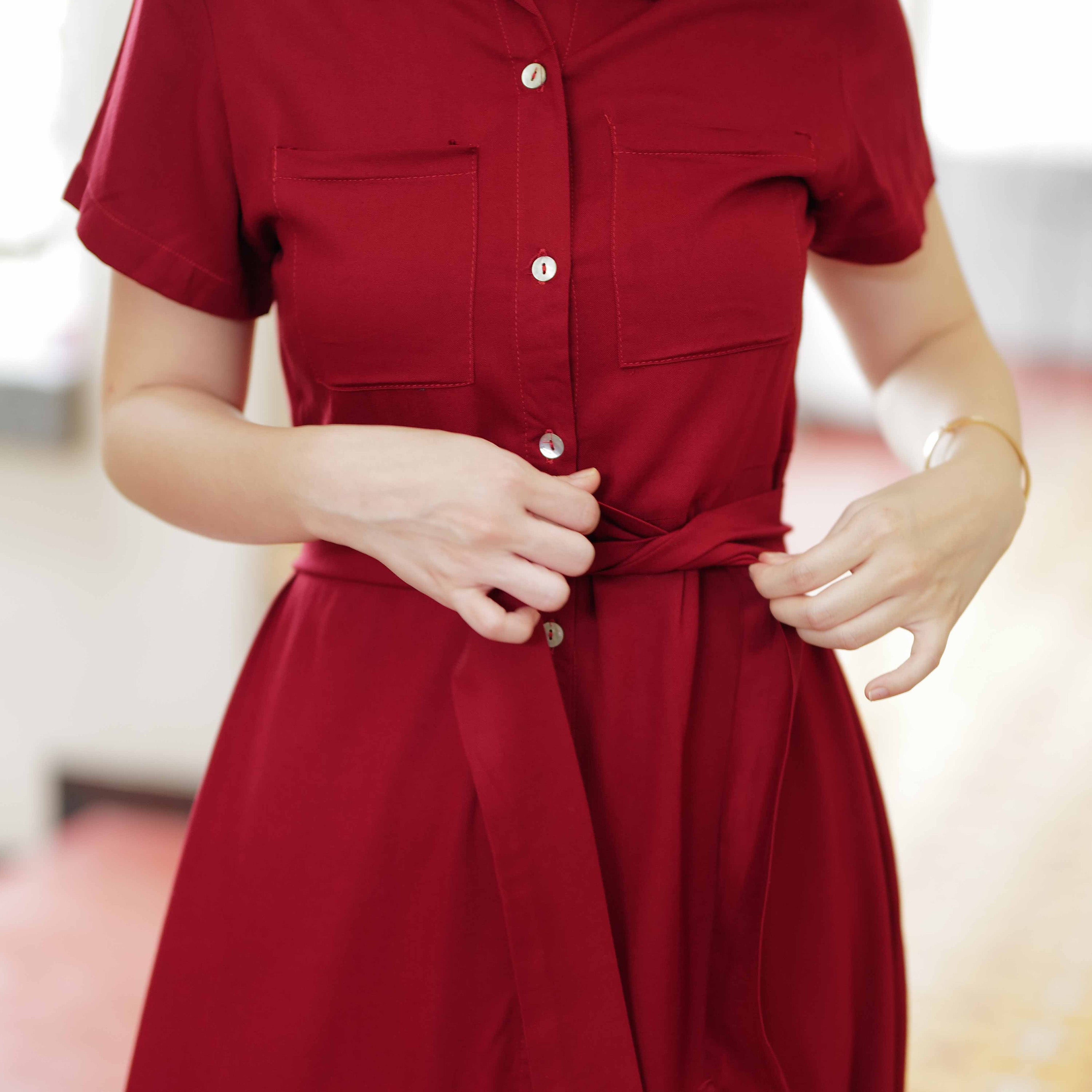 Heather Simple Midi Dress - Lolliestory