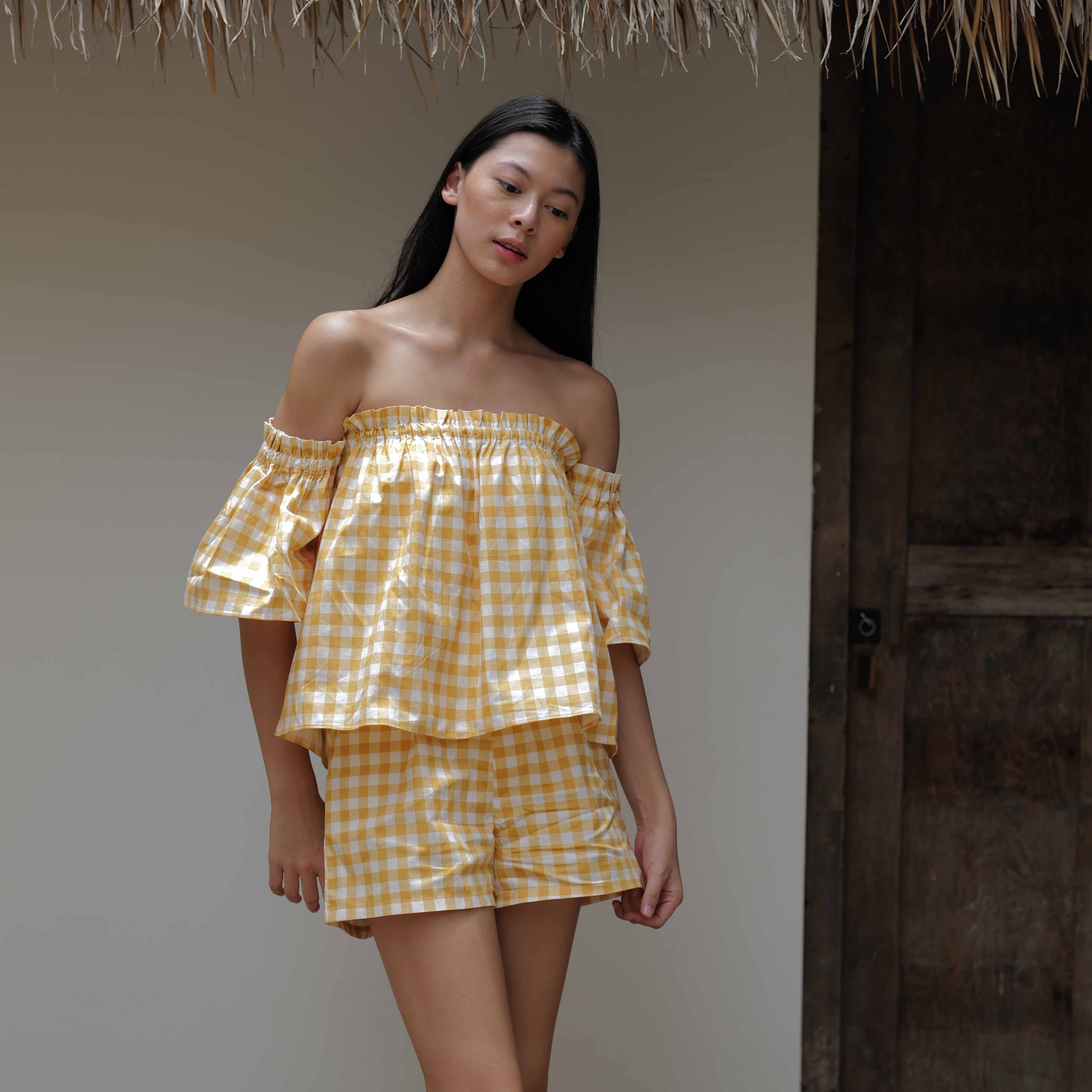 Lolliestory Rory Off-shoulder Cotton Sets - Lolliestory