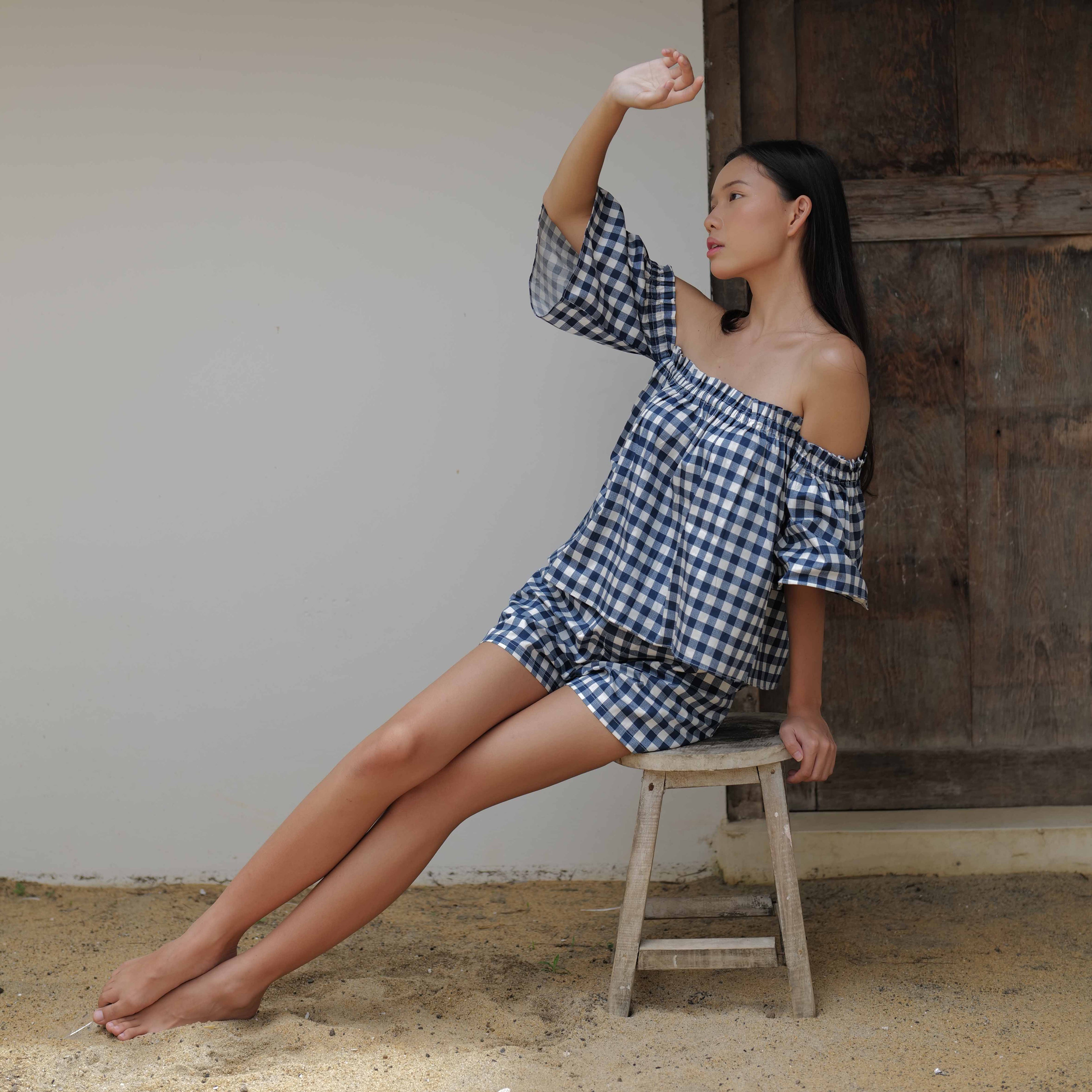 Lolliestory Rory Off-shoulder Cotton Sets - Lolliestory