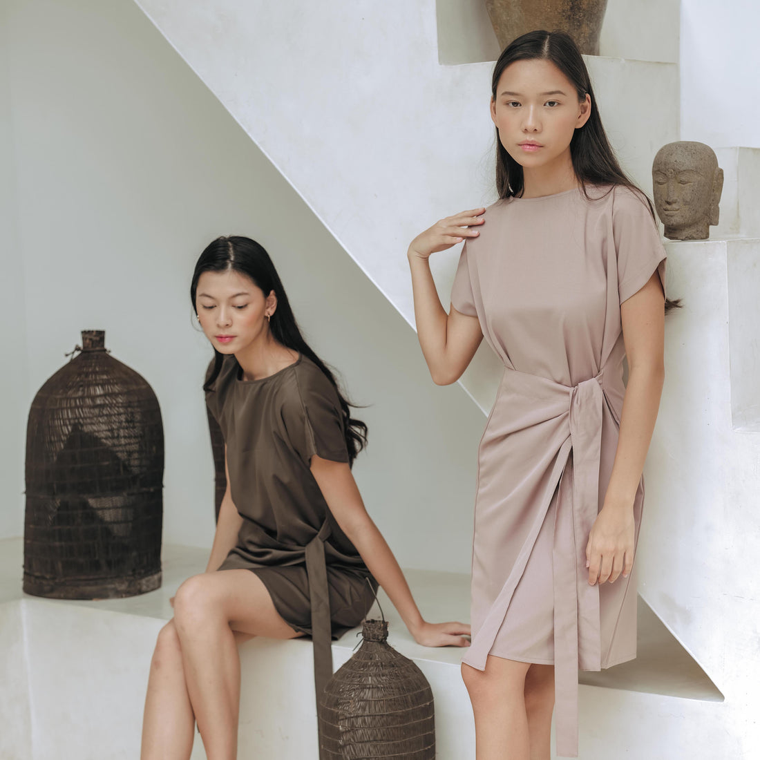 Lolliestory Browny Simple Midi Dress - Lolliestory