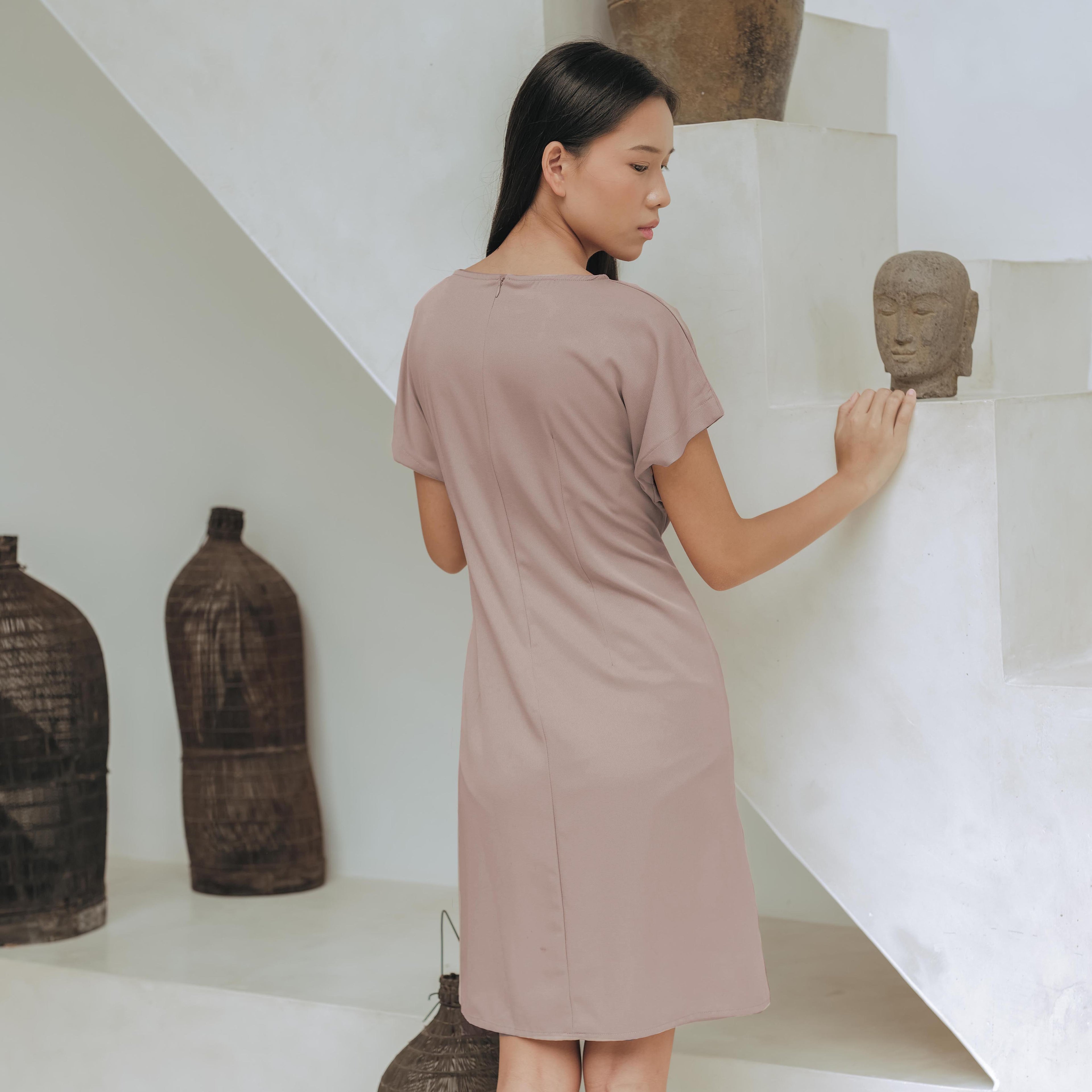 Lolliestory Browny Simple Midi Dress - Lolliestory