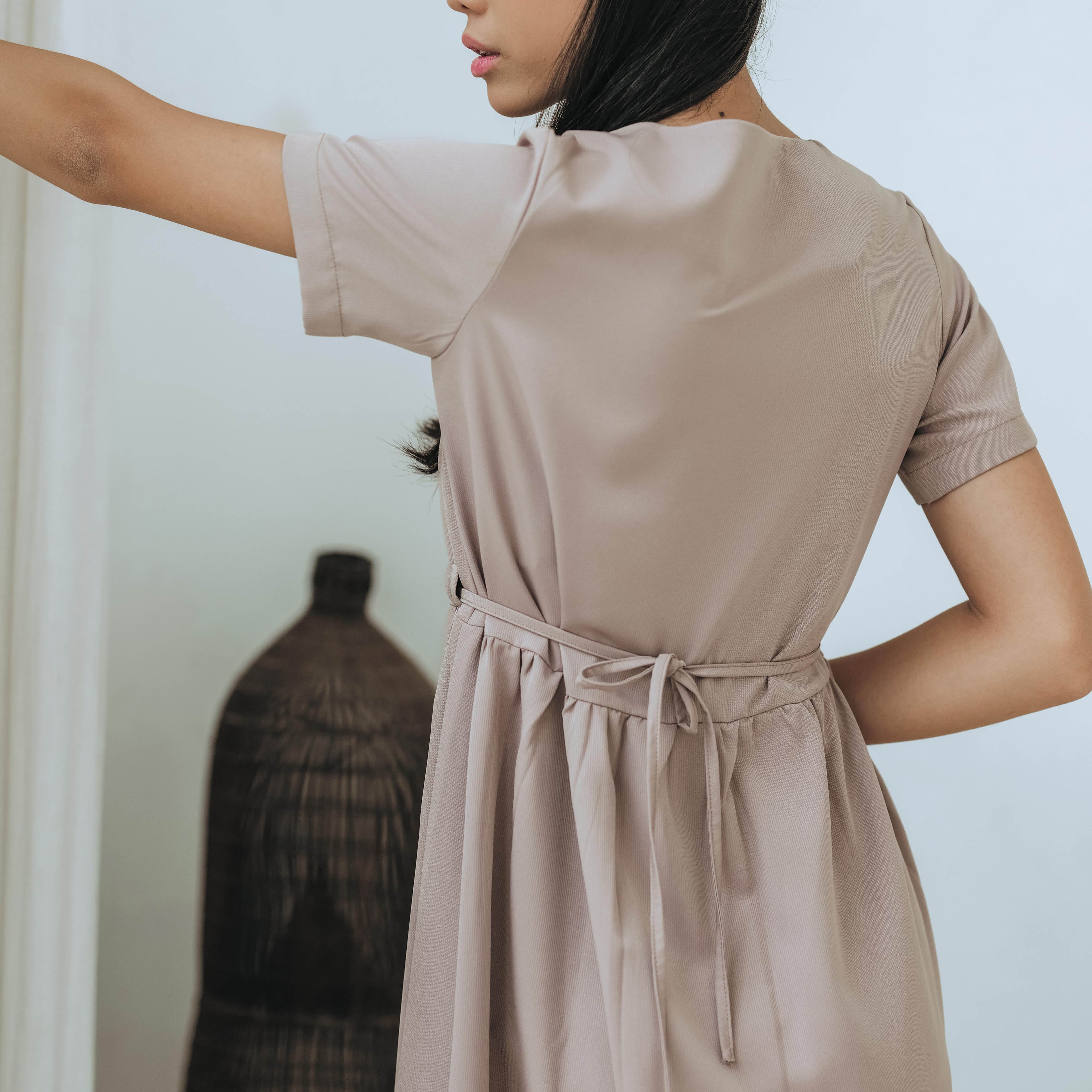 Lolliestory Walnut SImple Midi Dress - Lolliestory