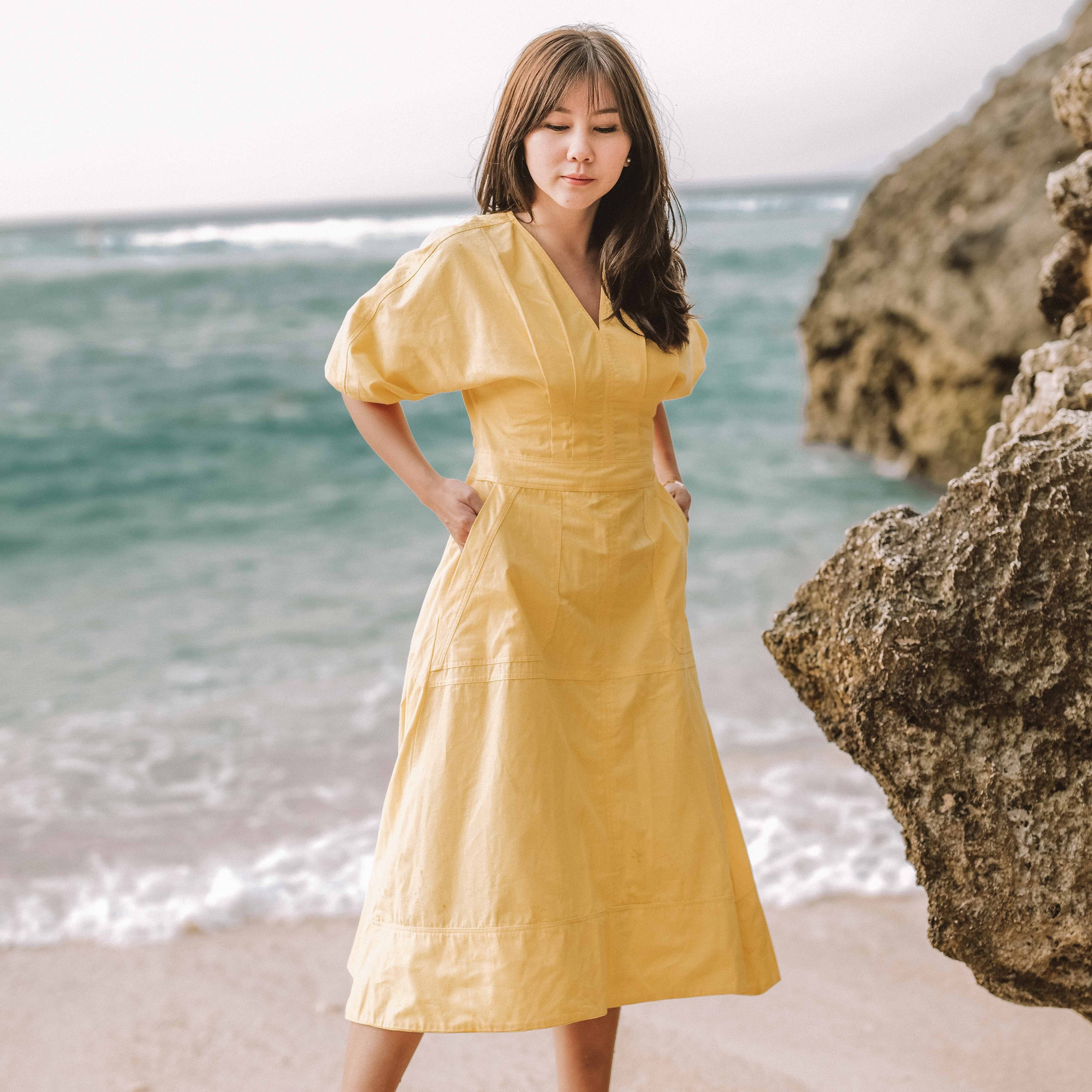 Lolliestory Algae Cotton Midi Dress - Lolliestory