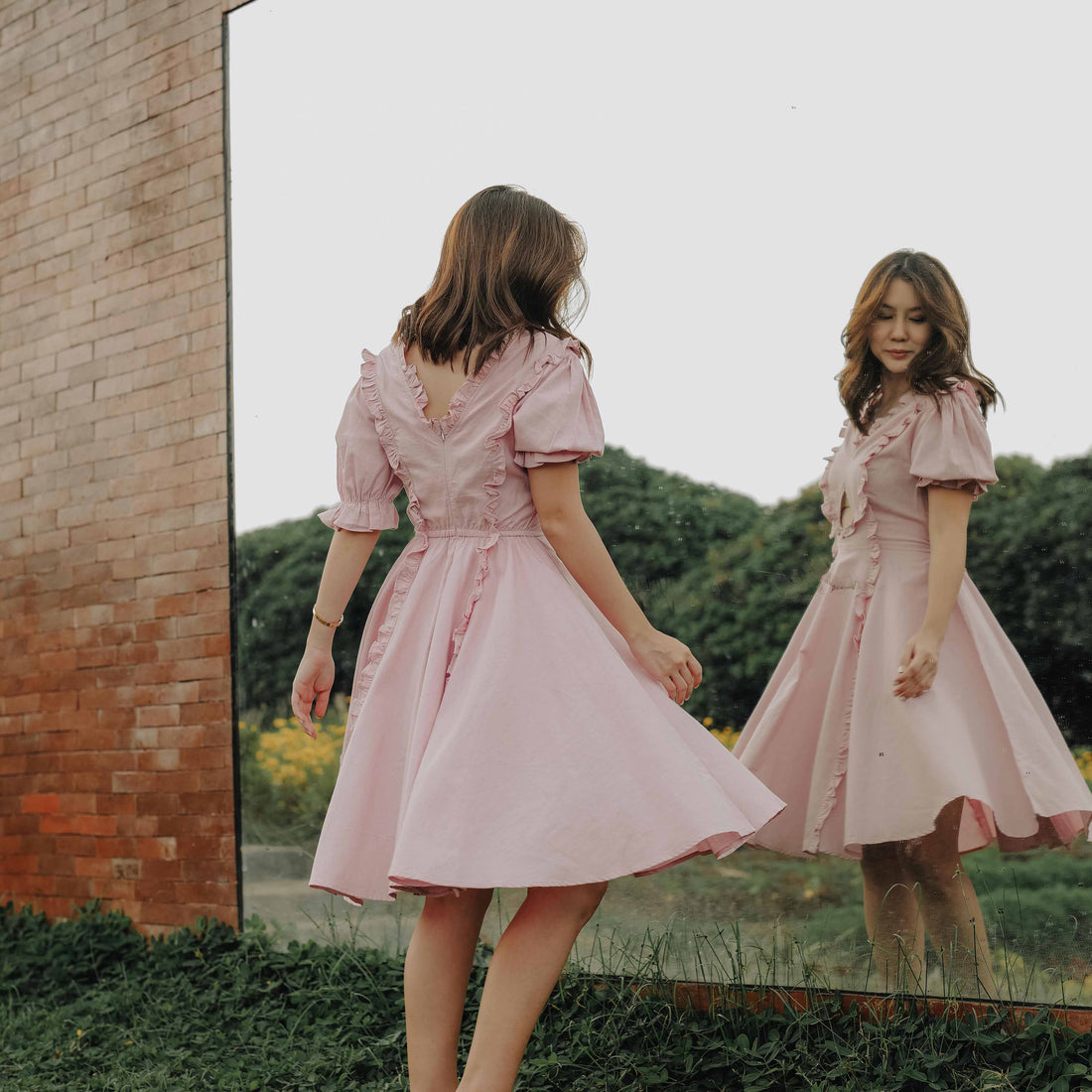 Lolliestory Bernadette Ruffle Cotton Dress - Lolliestory