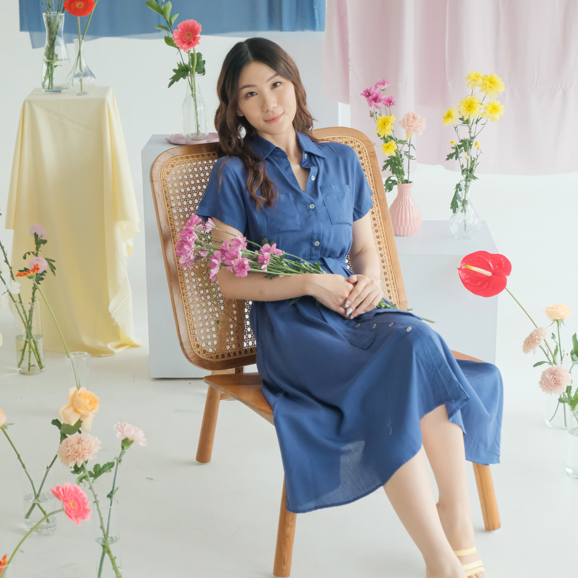 Lolliestory Heather Simple Midi Dress