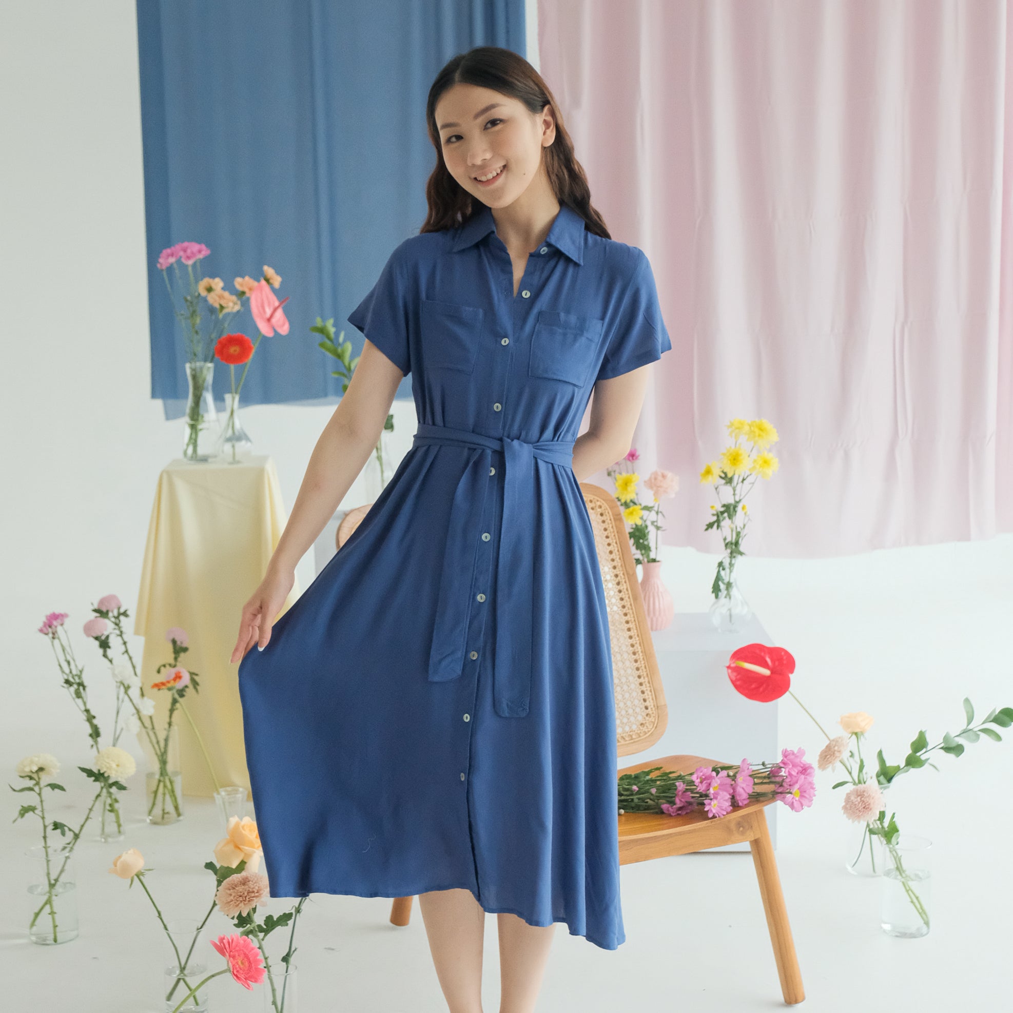 Lolliestory Heather Simple Midi Dress