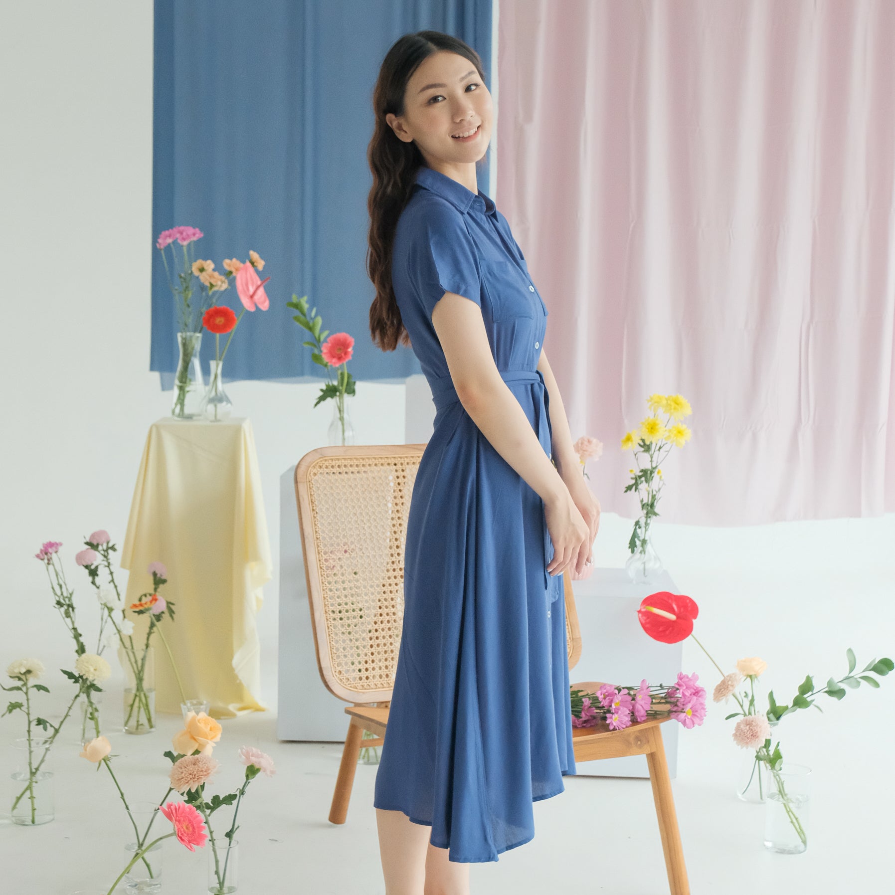 Lolliestory Heather Simple Midi Dress
