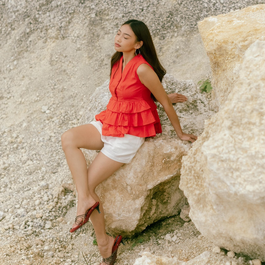 Lolliestory Carmie Cotton Peplum Top