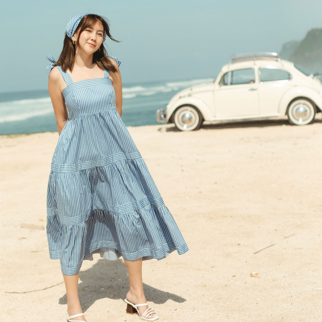 Lolliestory Rheta Stripe Midi Dress