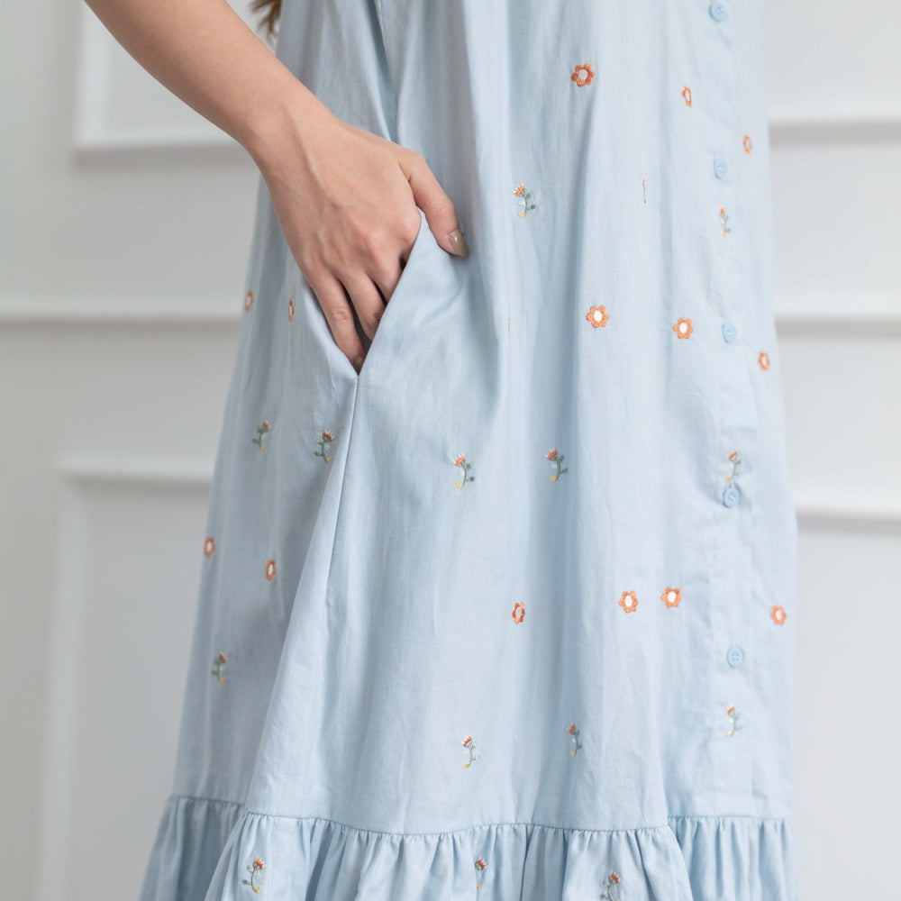Lolliestory Brilynn Embroidery Midi Dress