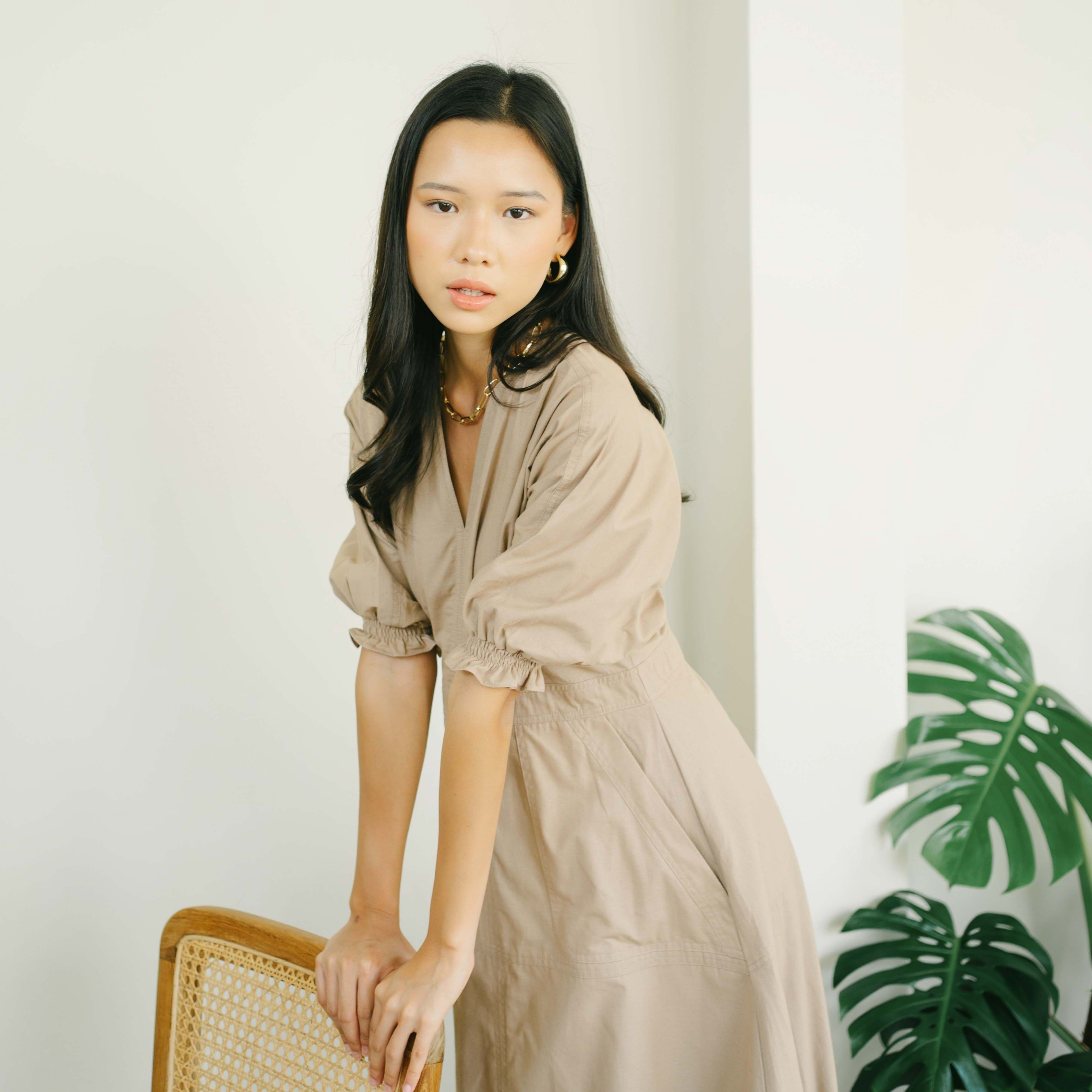 Lolliestory Algae Cotton Midi Dress - Lolliestory