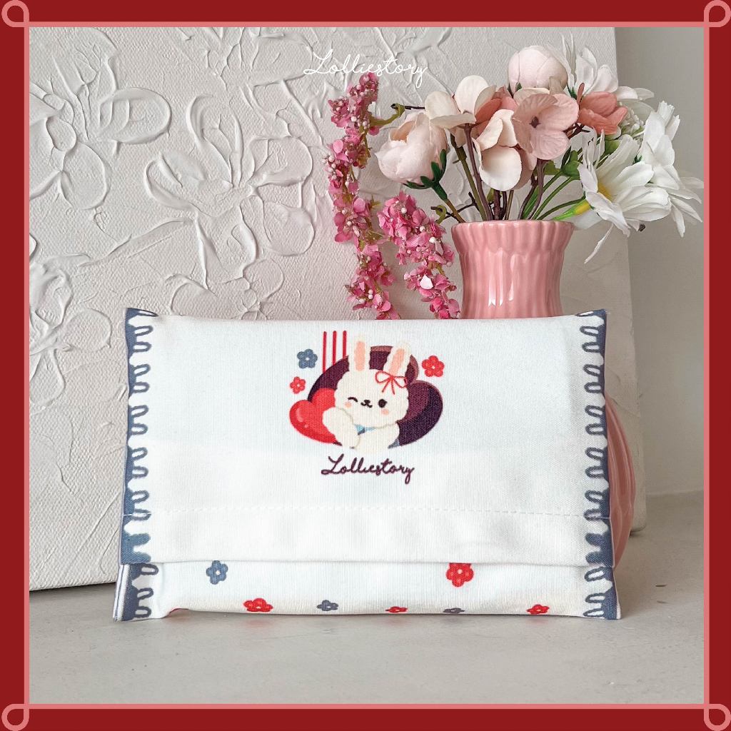 Lolliestory White Rabbit Tissue Pouch