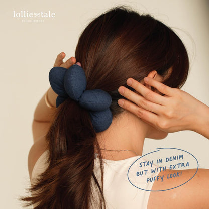 Lolliestory Merchandise Denim Puffy Scrunchie