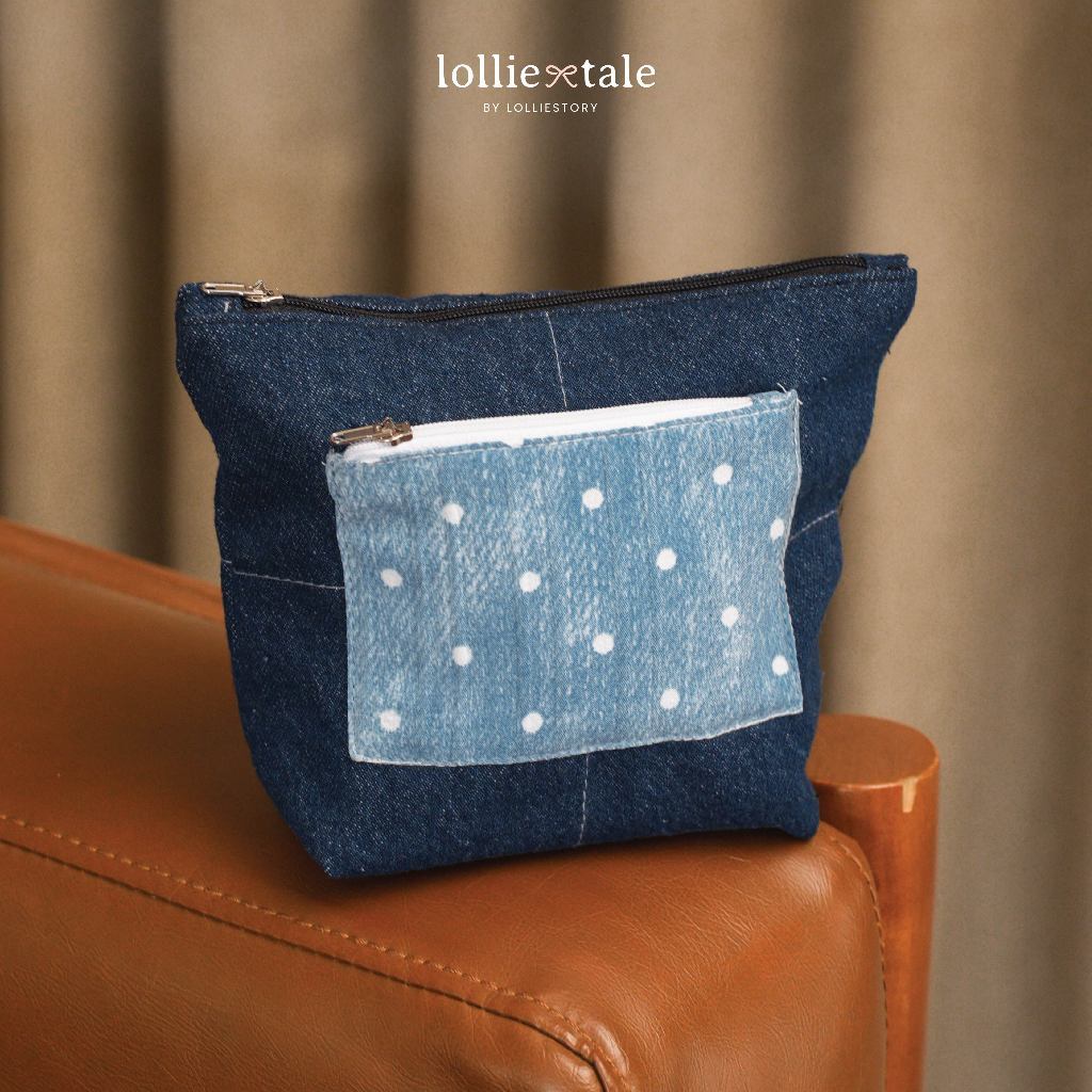 Lolliestory Merchandise Polkadot Denim Pouch
