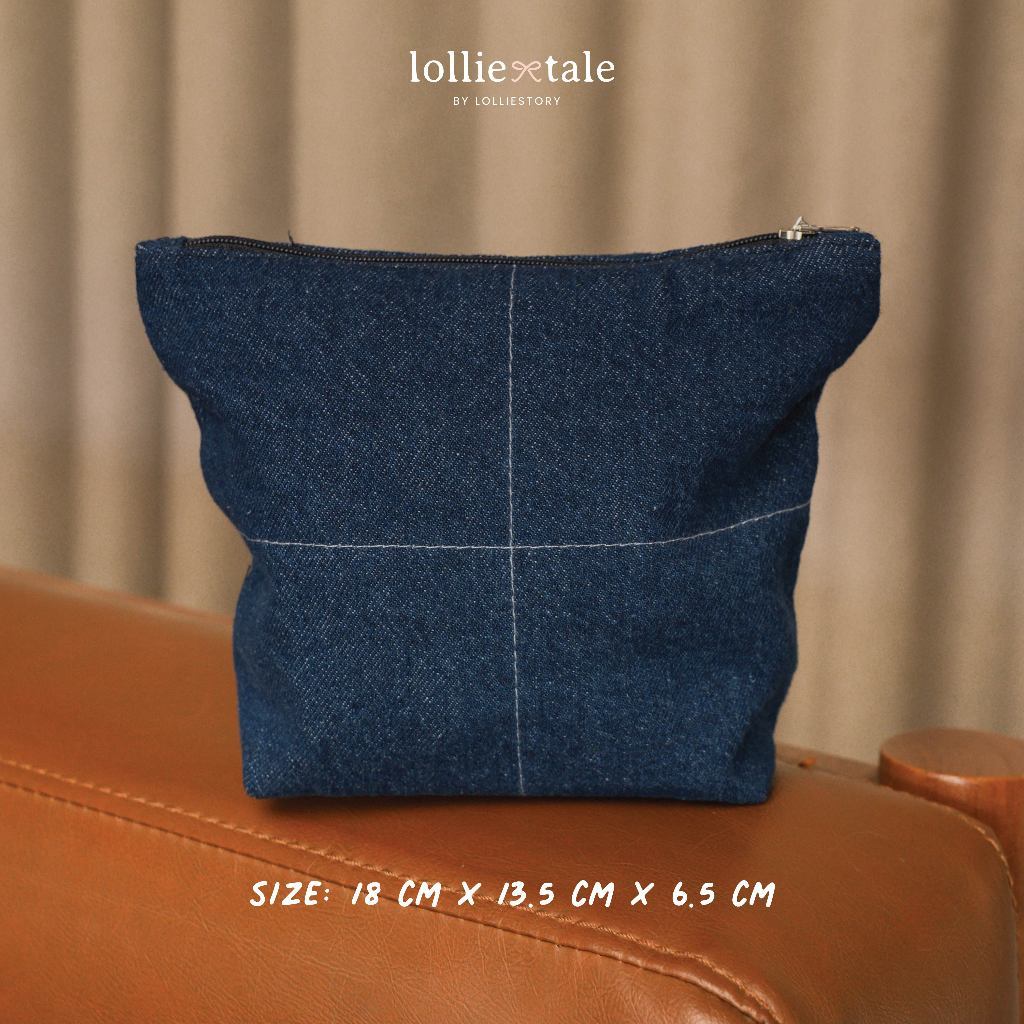 Lolliestory Merchandise Polkadot Denim Pouch