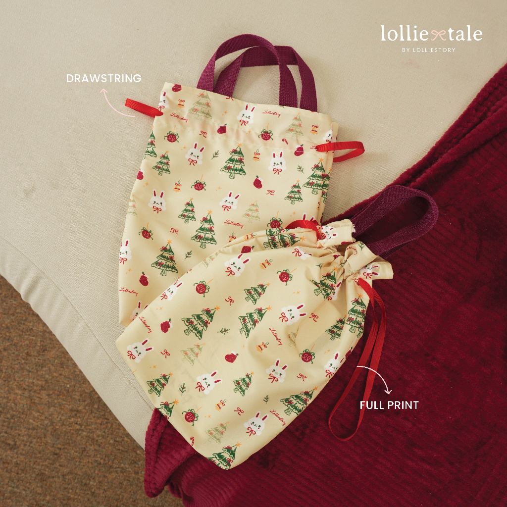 Lolliestory Merchandise Drawstring Christmas Bag